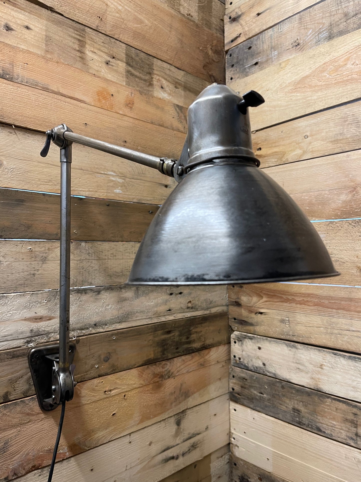 1930s German Made Industrial Wall Light By SIS Licht