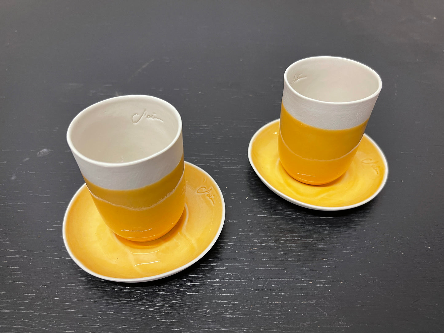 Hand Made Turkish Coffee / Espresso Cups By Renowned Design Ceramicist Saliha Kartal