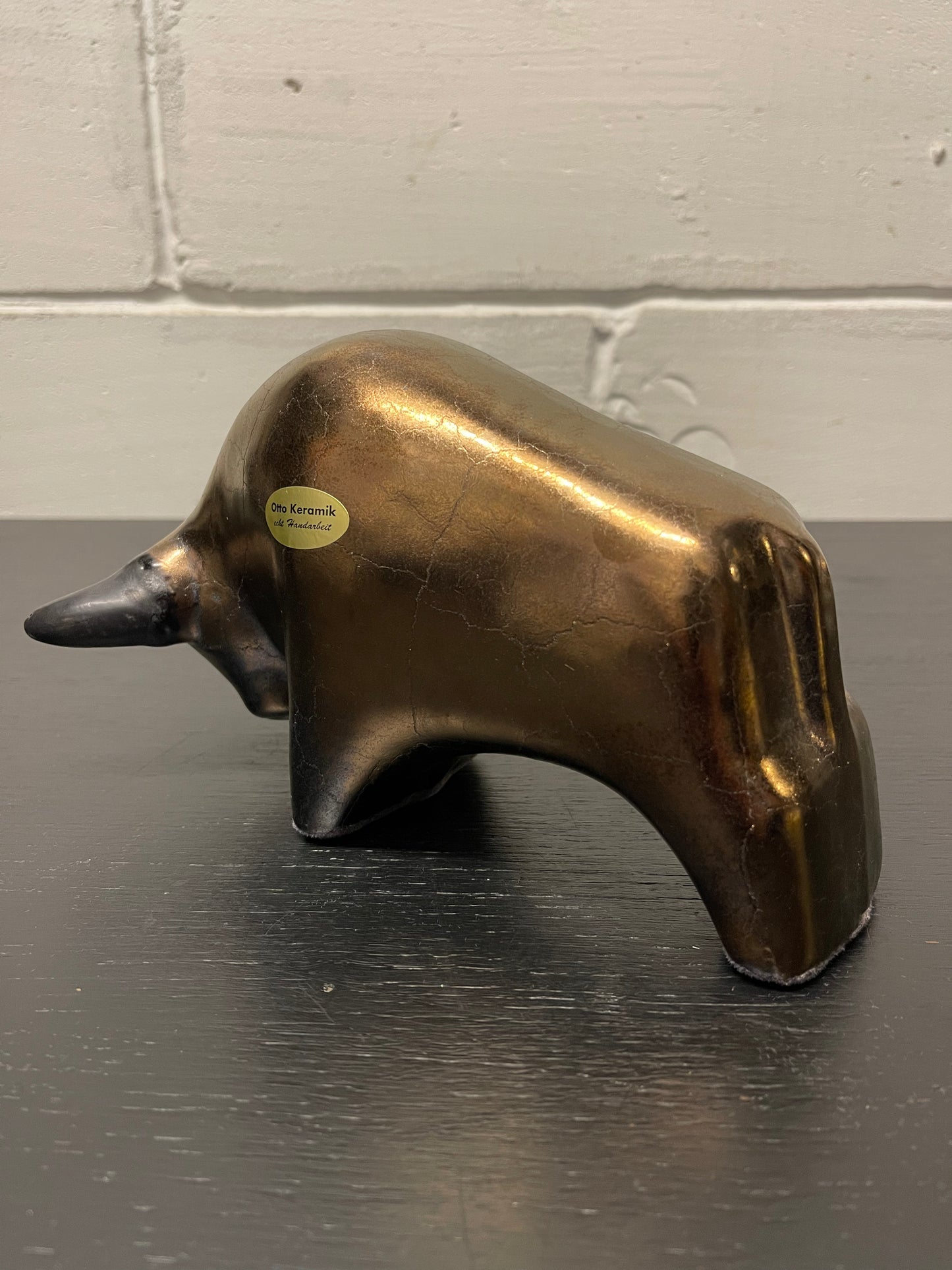 Otto Keramik Ceramic Bull West German Pottery Fat Lava