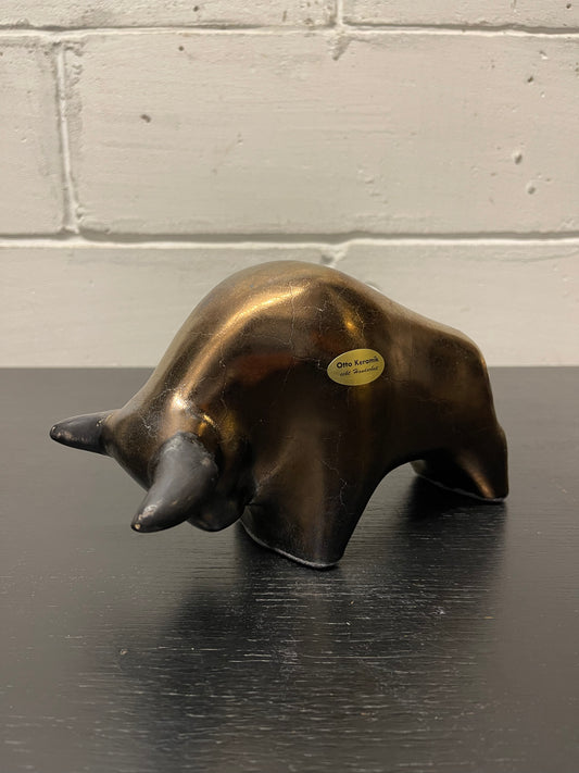 Otto Keramik Ceramic Bull West German Pottery Fat Lava