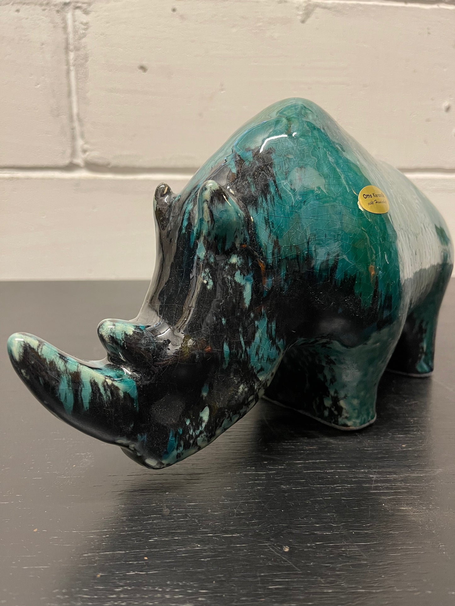 Exclusive Otto Keramik Ceramic Rhino West German Pottery Fat Lava