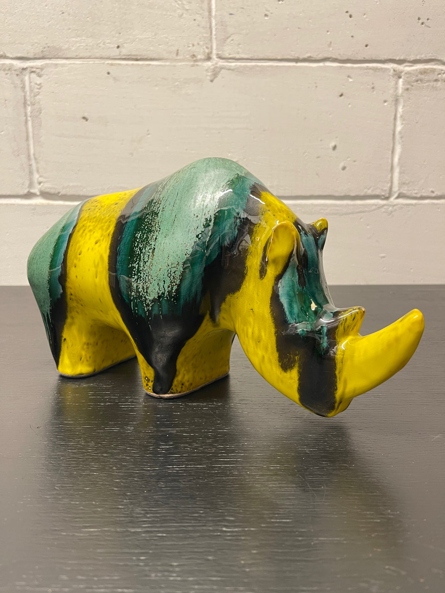 Exclusive Otto Keramik Ceramic Rhino West German Pottery Fat Lava