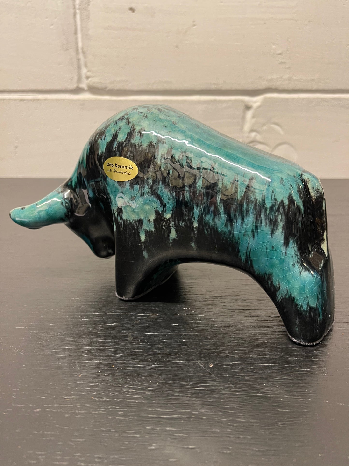 Otto Keramik Ceramic Bull West German Pottery Fat Lava