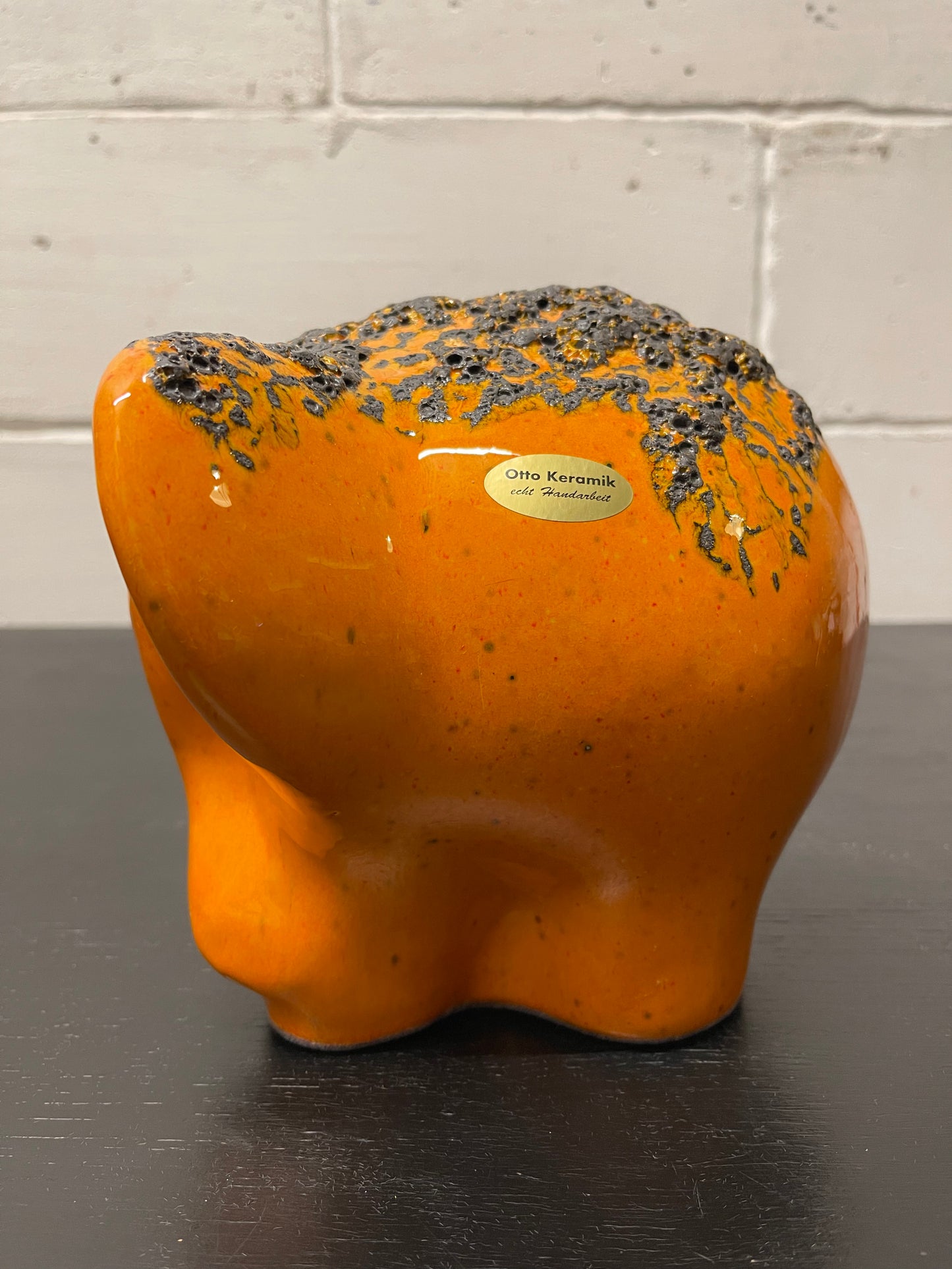 Otto Keramik Ceramic Elephant West German Pottery Fat Lava