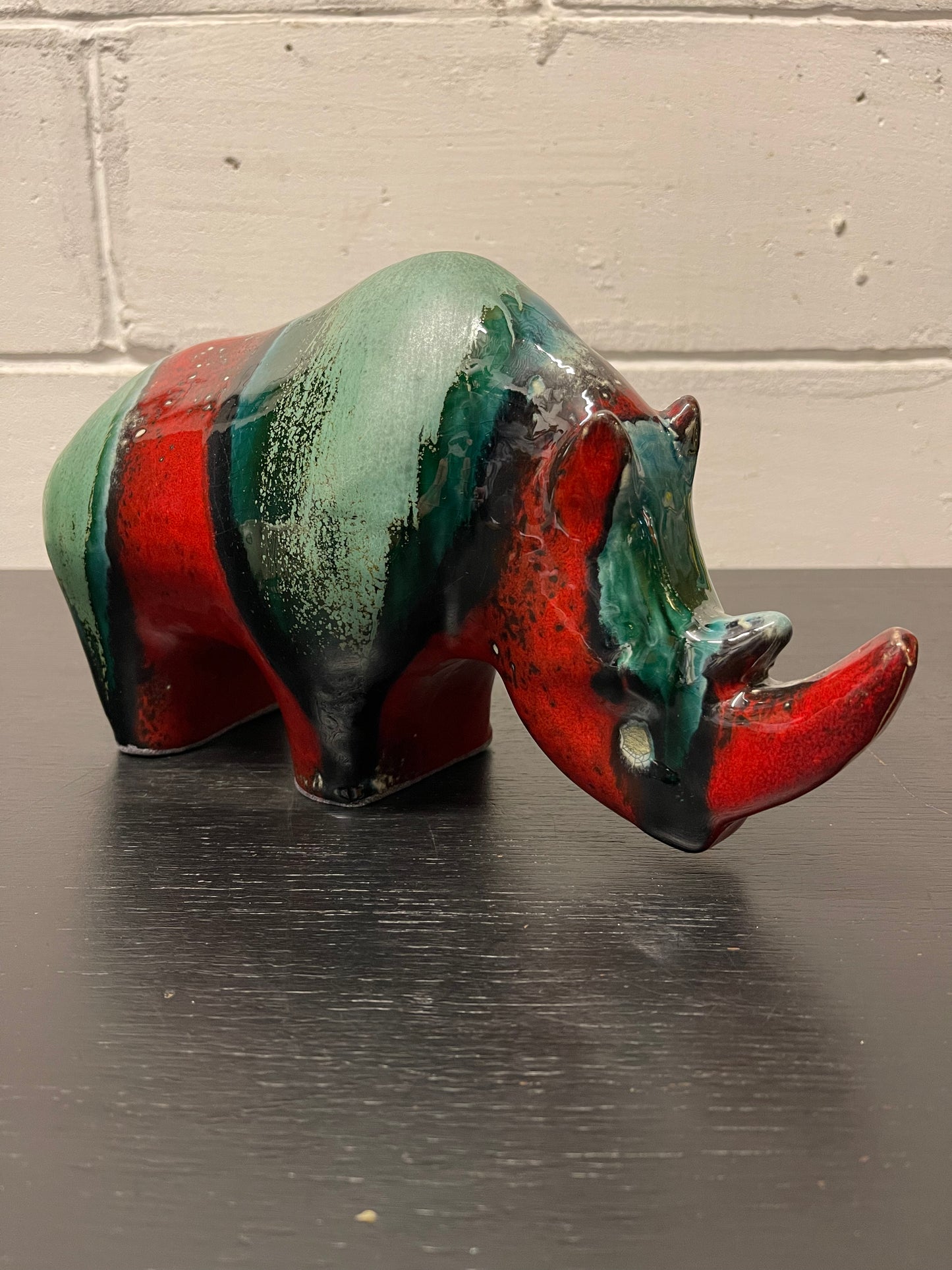 Exclusive Otto Keramik Ceramic Rhino West German Pottery Fat Lava