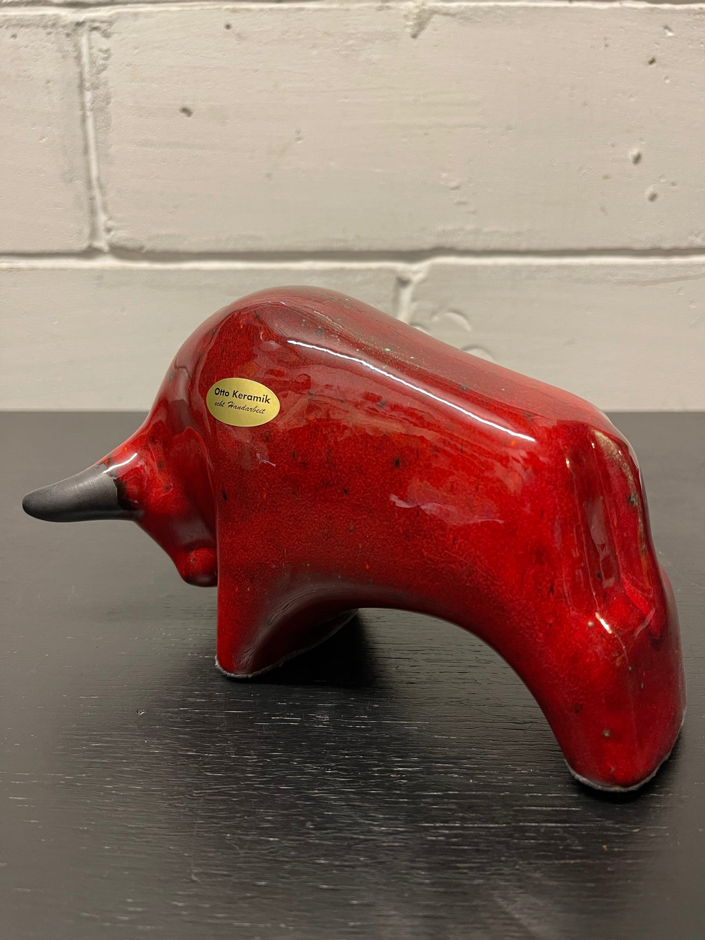 Otto Keramik Ceramic Bull West German Pottery Fat Lava