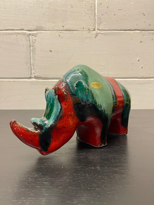 Exclusive Otto Keramik Ceramic Rhino West German Pottery Fat Lava