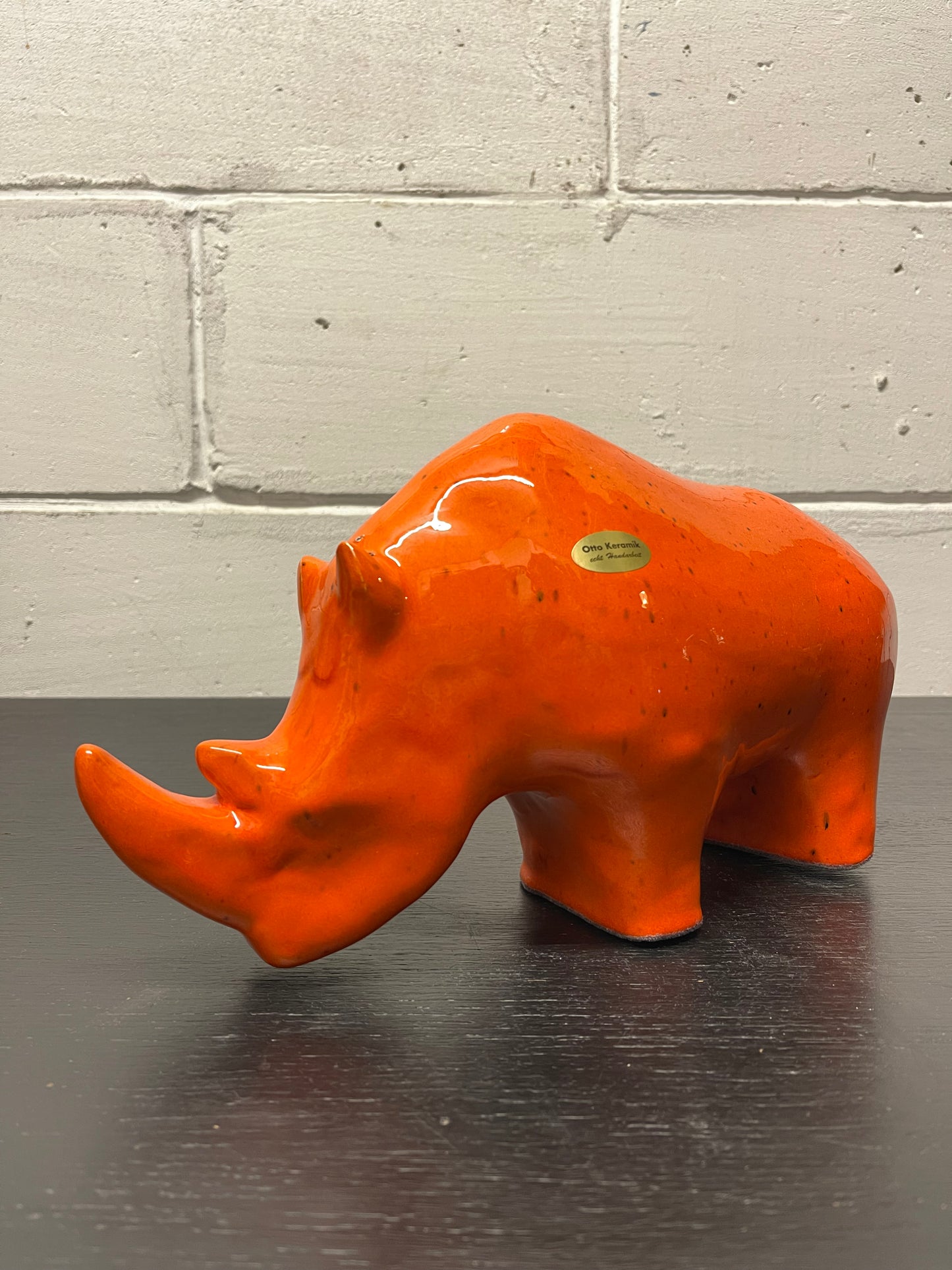Exclusive Otto Keramik Ceramic Rhino West German Pottery Fat Lava