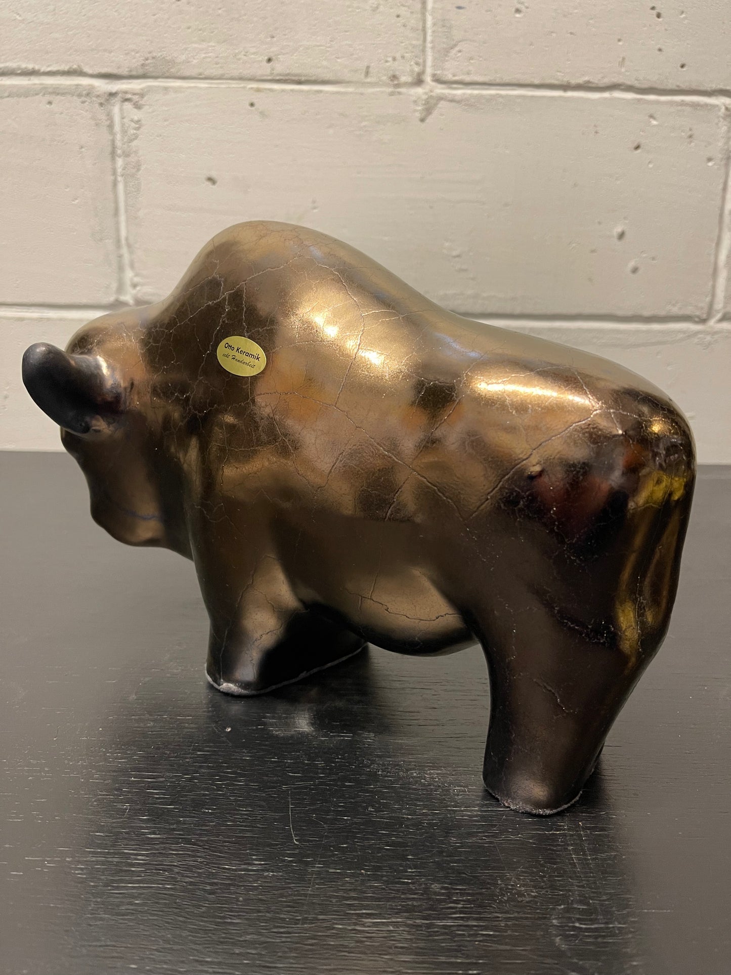 Otto Keramik Ceramic Bull West German Pottery Fat Lava