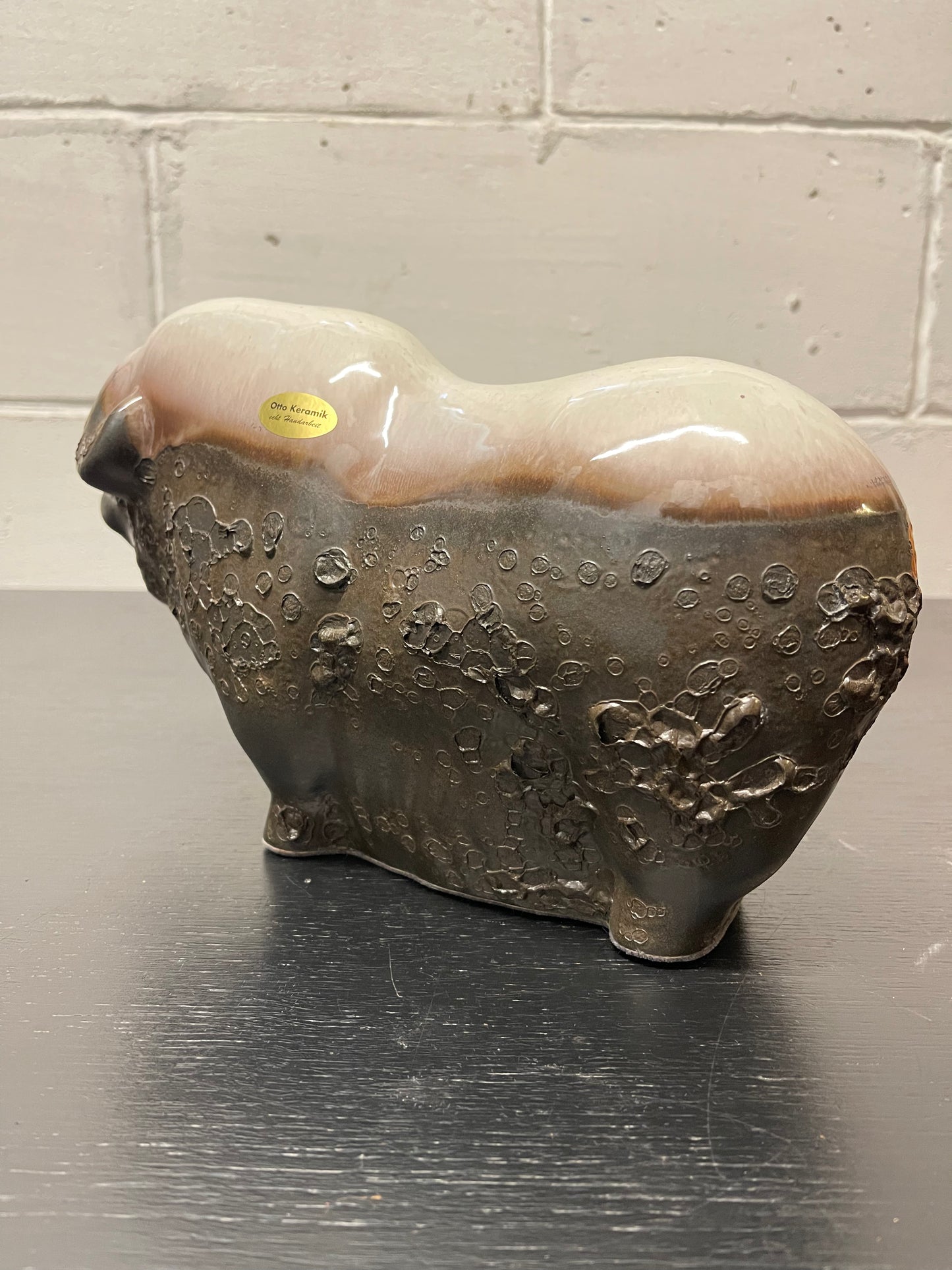 Otto Keramik Ceramic Buffalo West German Pottery Fat Lava