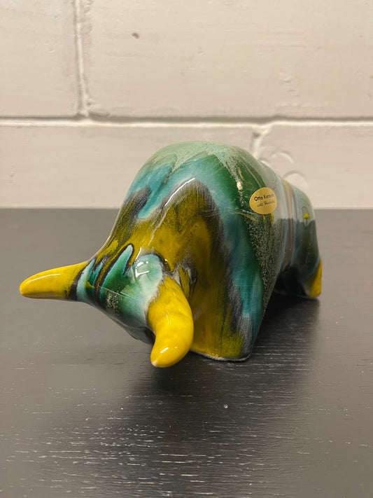 Otto Keramik Ceramic Bull West German Pottery Fat Lava