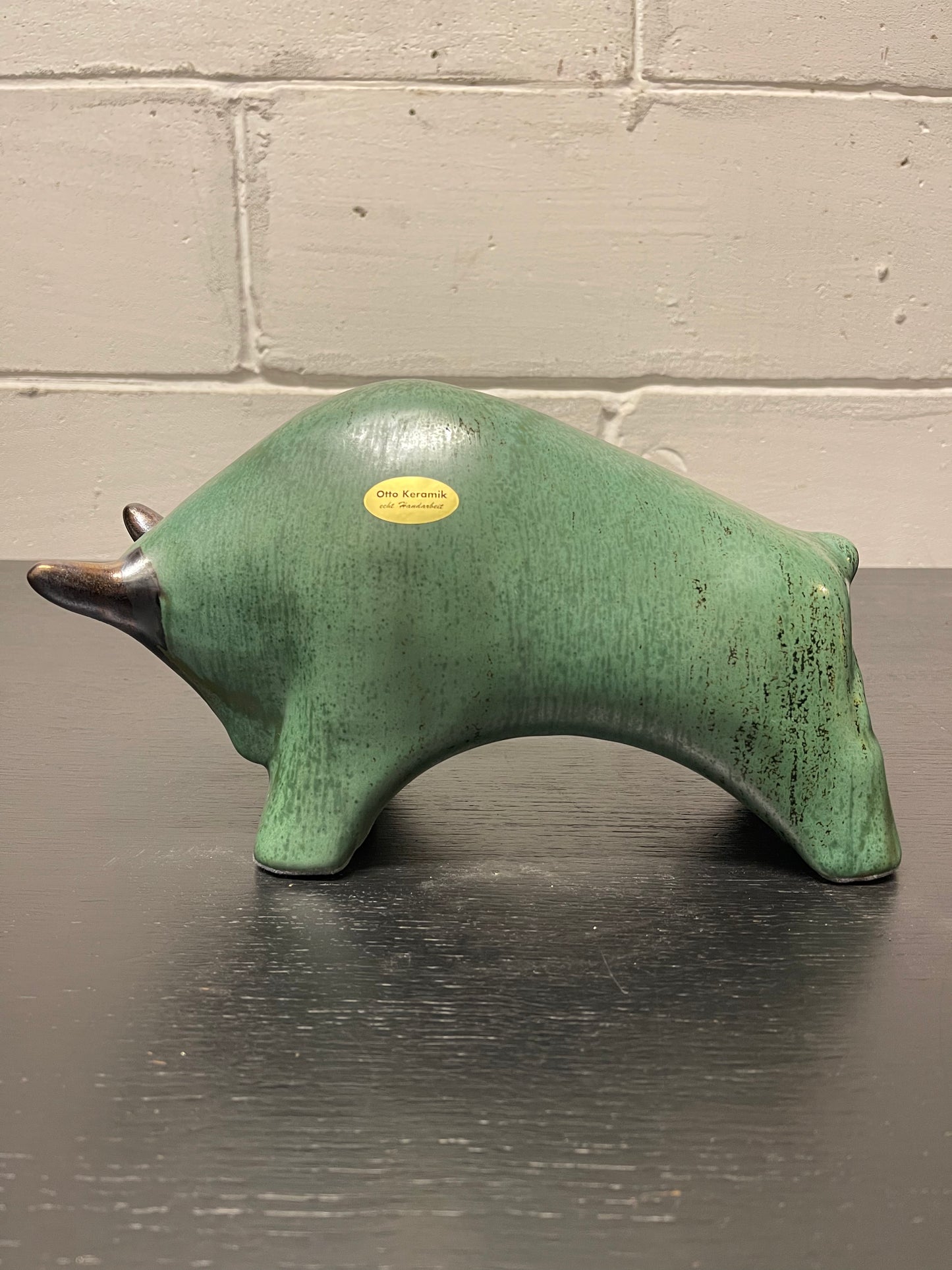 Otto Keramik Ceramic Bull West German Pottery Fat Lava