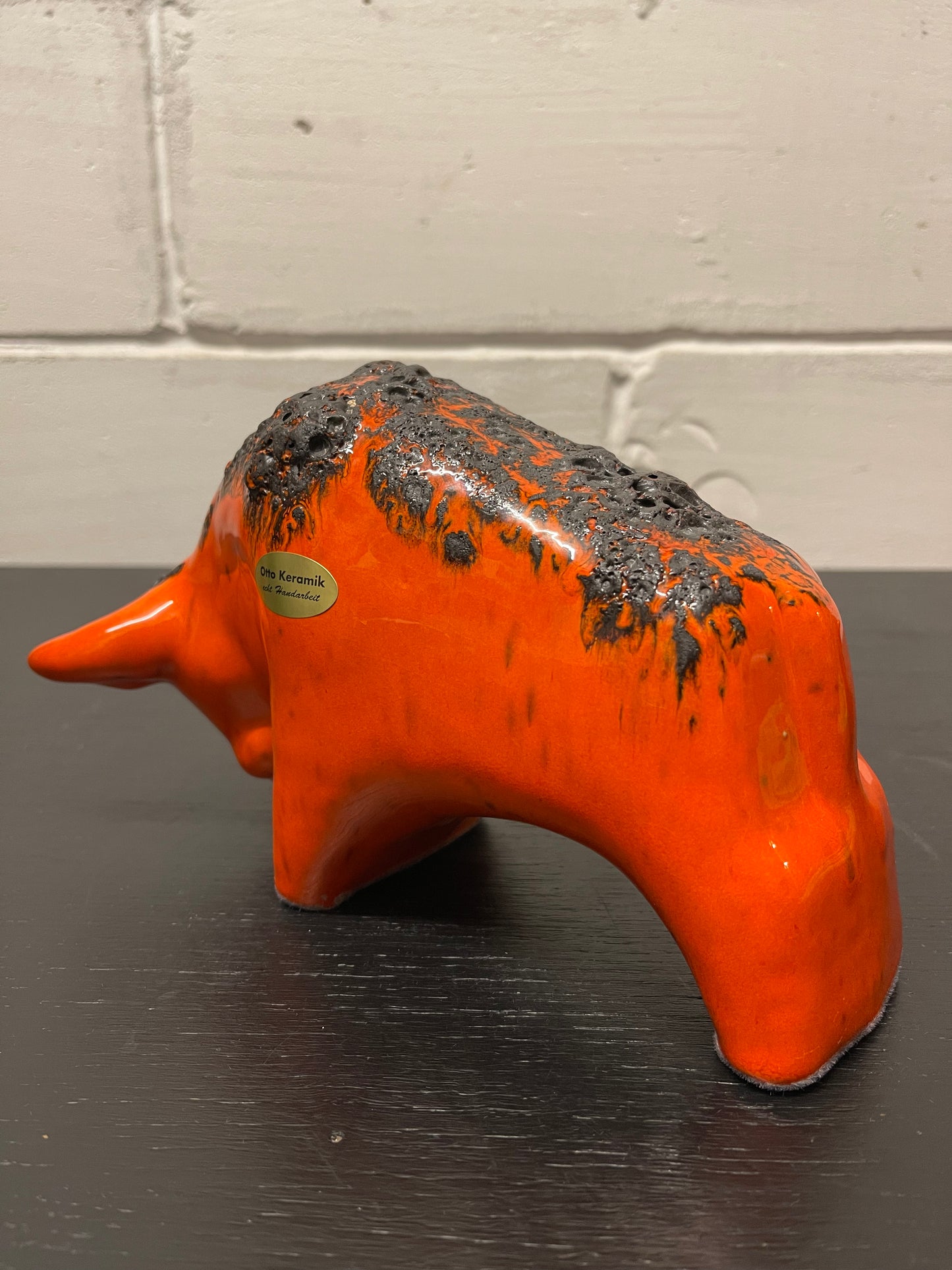 Otto Keramik Ceramic Bull West German Pottery Fat Lava