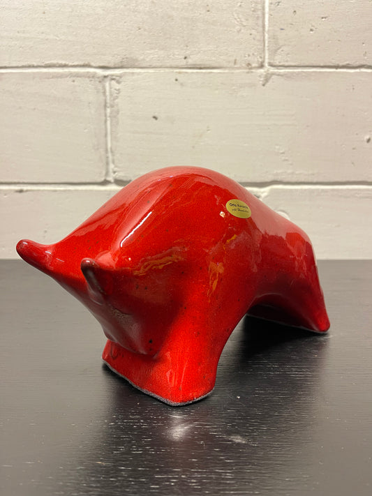 Otto Keramik Ceramic Bull West German Pottery Fat Lava