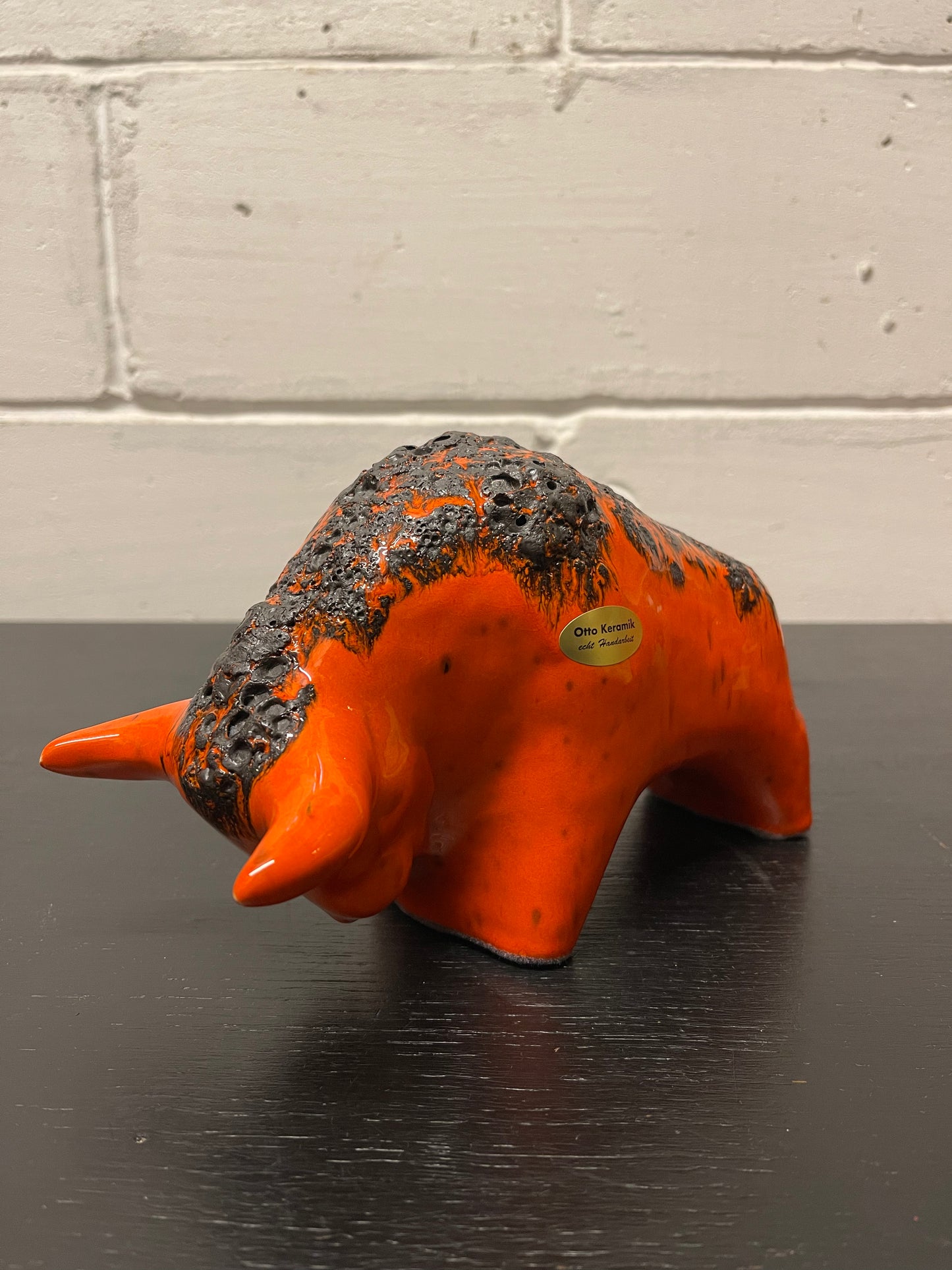 Otto Keramik Ceramic Bull West German Pottery Fat Lava