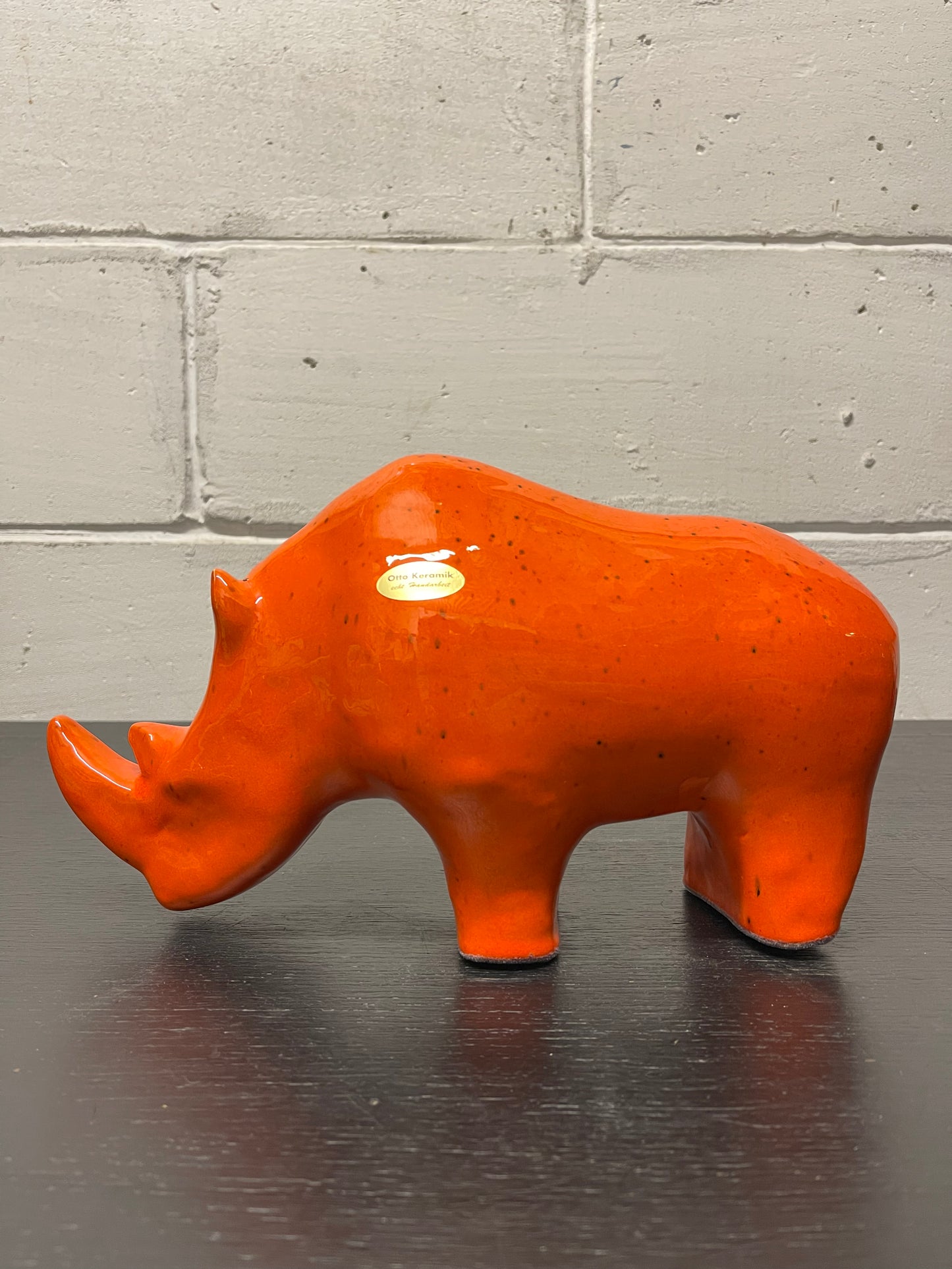 Exclusive Otto Keramik Ceramic Rhino West German Pottery Fat Lava