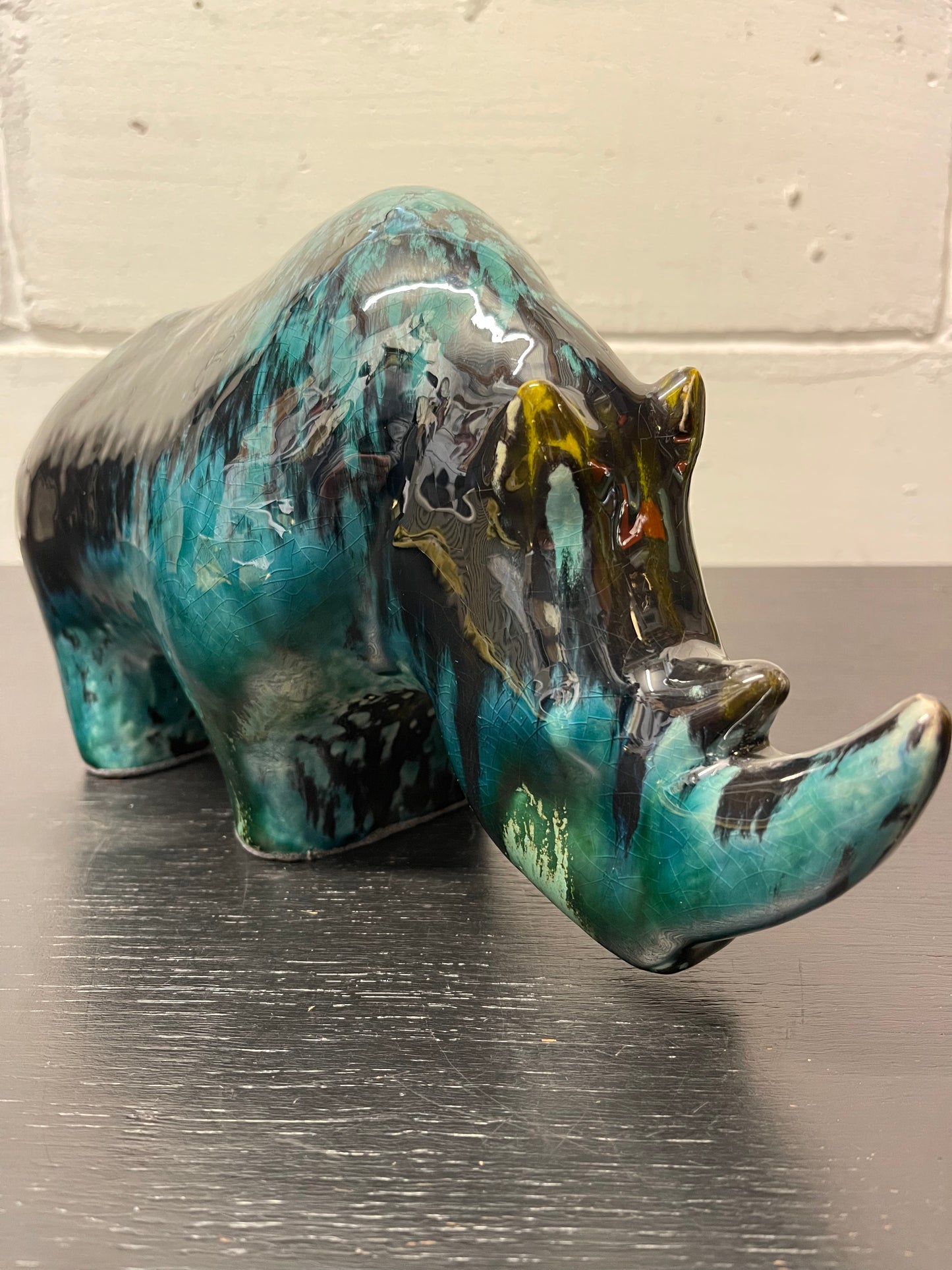 Exclusive Otto Keramik Ceramic Rhino West German Pottery Fat Lava