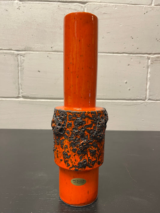Otto Keramik Ceramic Fat Lava Vase West German Pottery
