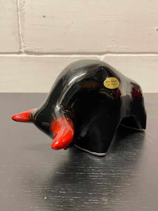 Otto Keramik Ceramic Bull West German Pottery Fat Lava