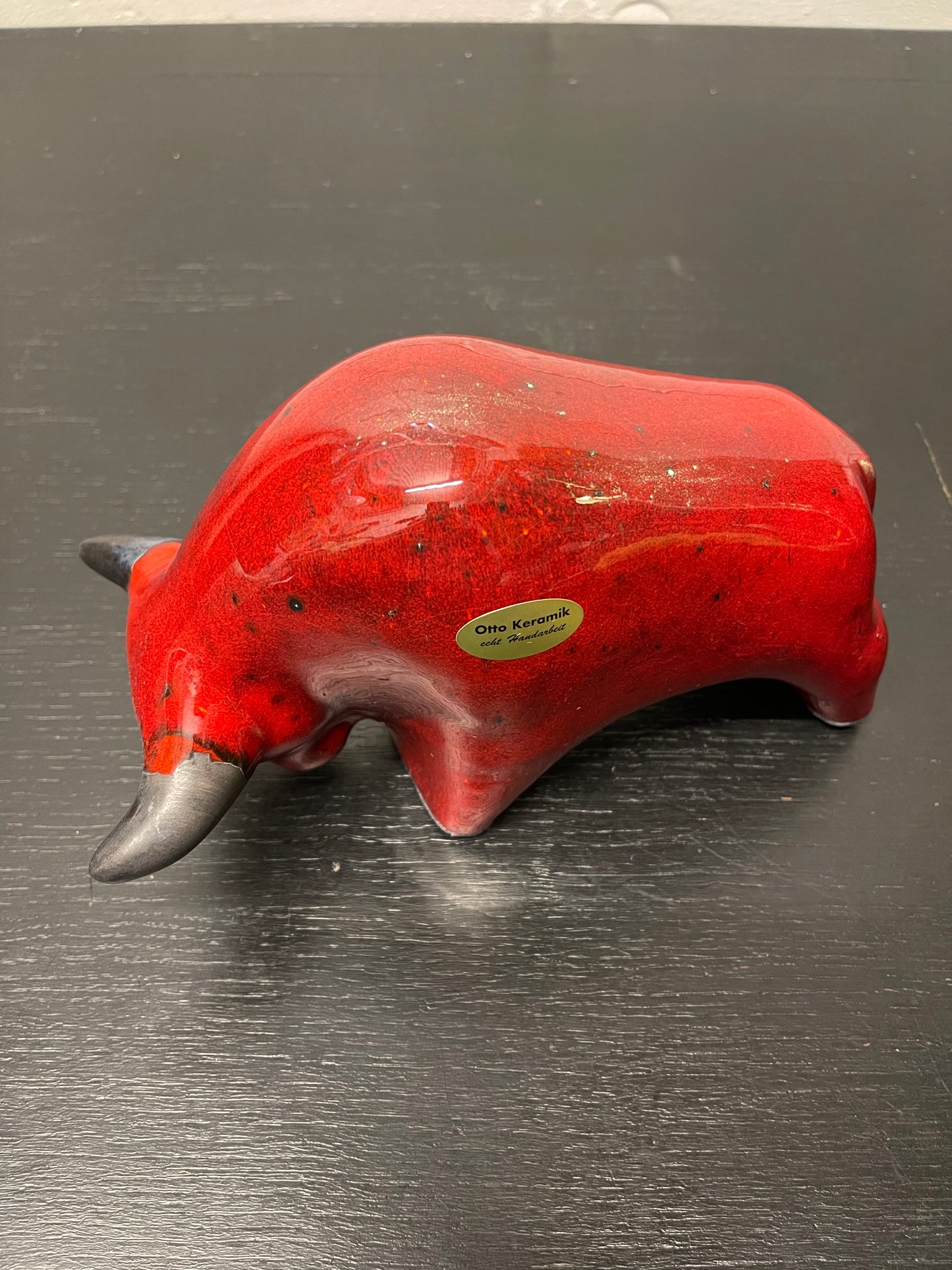Otto Keramik Ceramic Bull West German Pottery Fat Lava