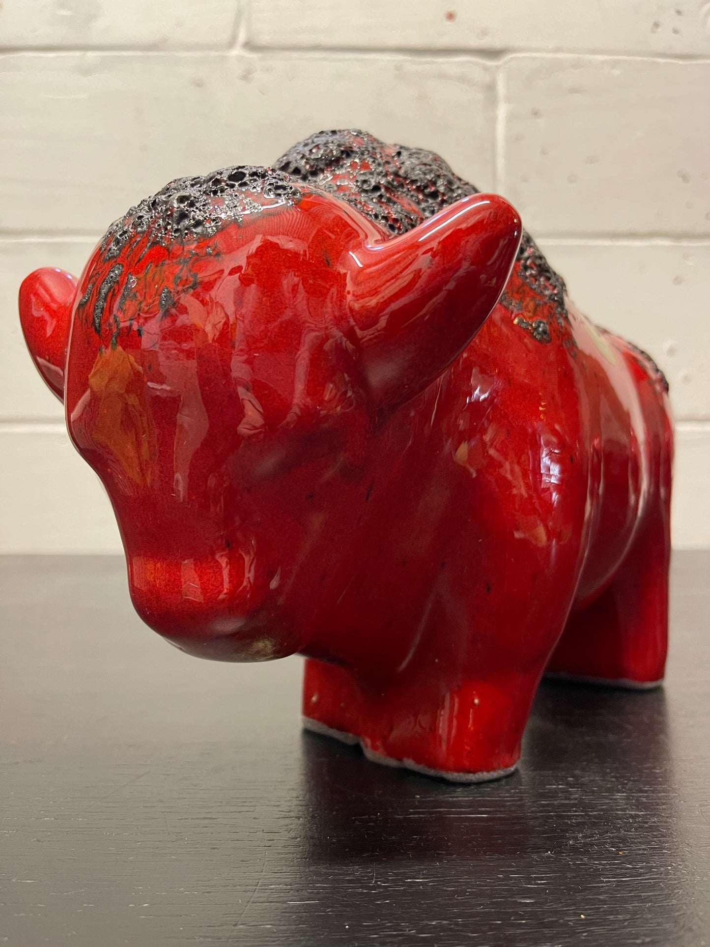 Otto Keramik Ceramic Bull West German Pottery Fat Lava