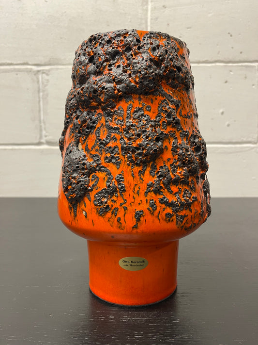 Otto Keramik Ceramic Fat Lava Vase West German Pottery