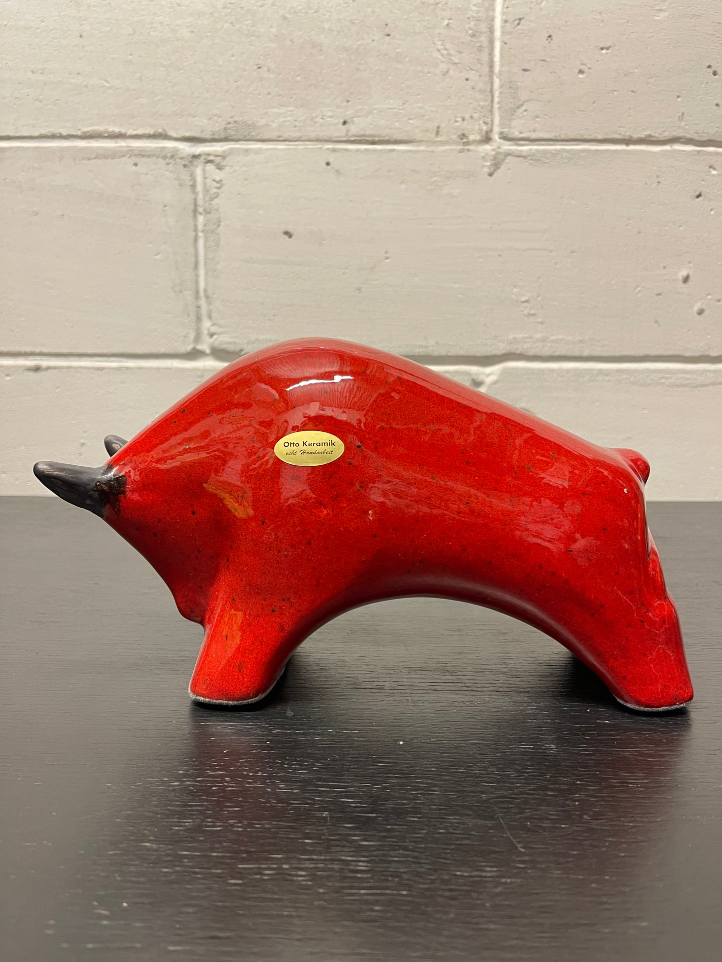 Otto Keramik Ceramic Bull West German Pottery Fat Lava