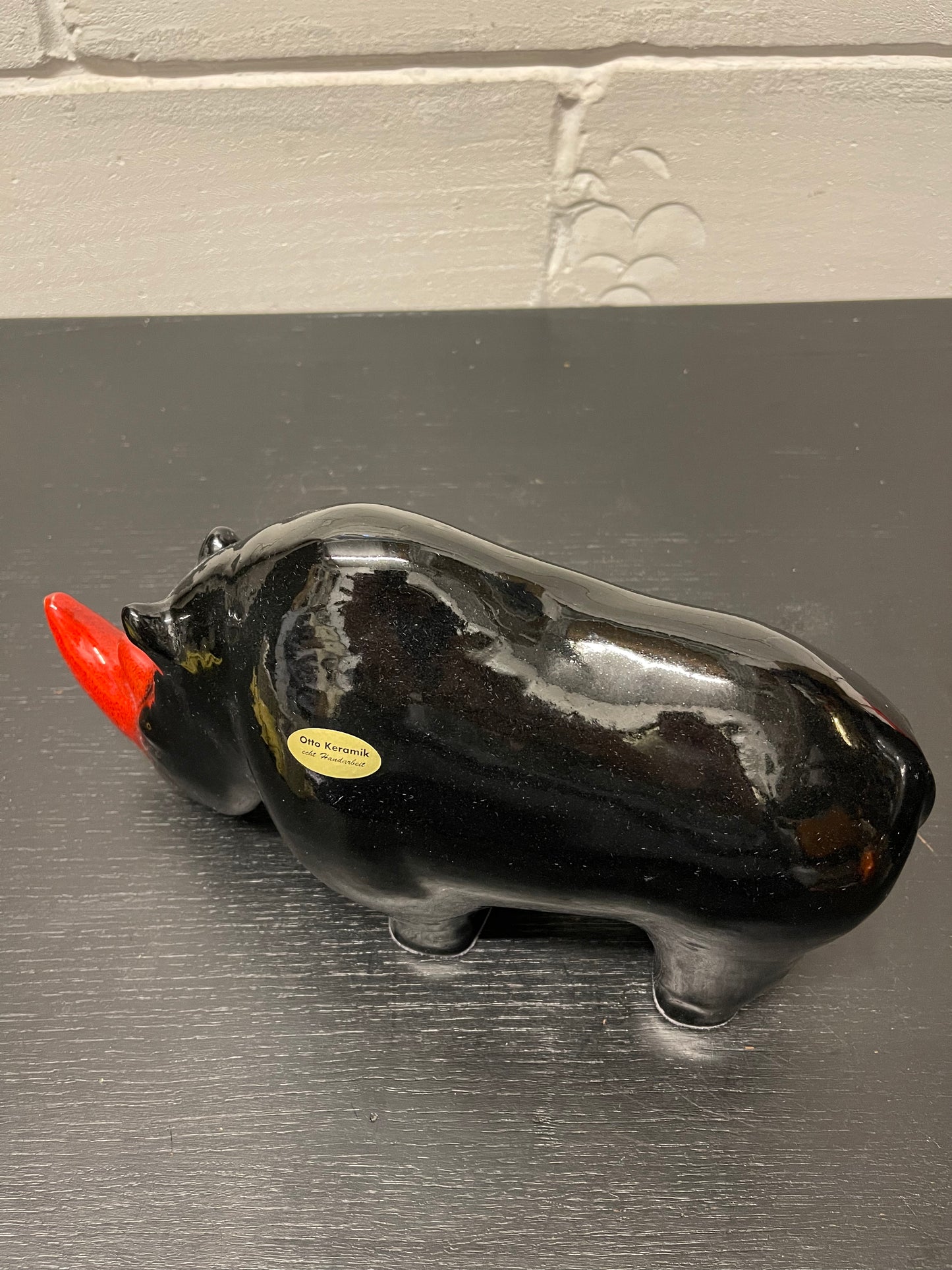 Exclusive Otto Keramik Ceramic Rhino West German Pottery Fat Lava