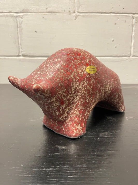 Otto Keramik Ceramic Bull West German Pottery Fat Lava
