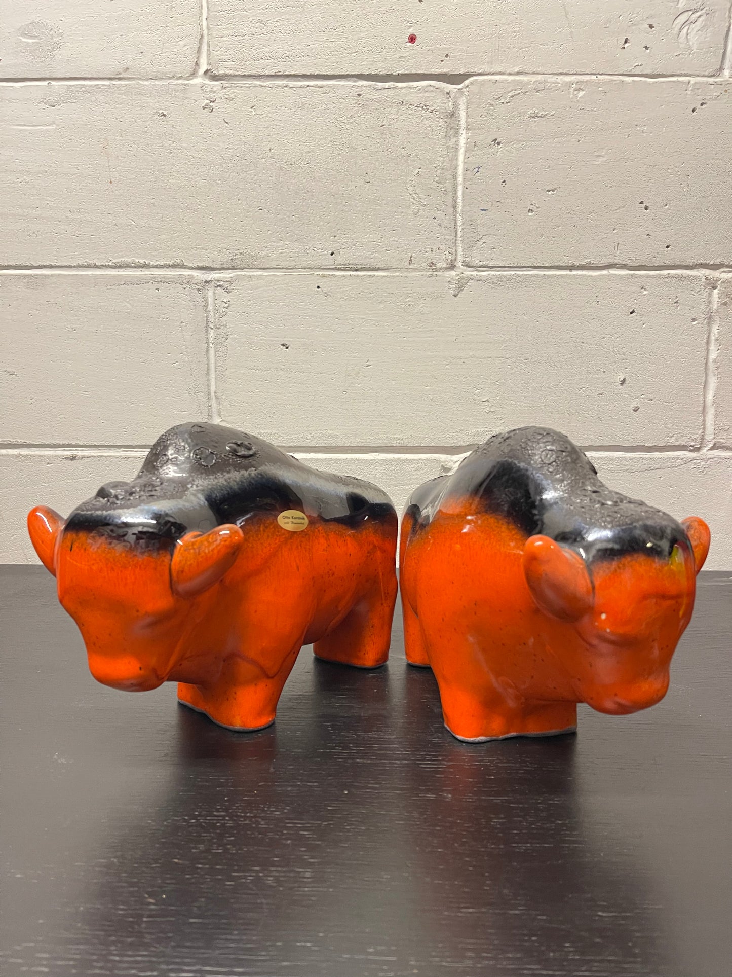 Otto Keramik Ceramic Bull West German Pottery Fat Lava