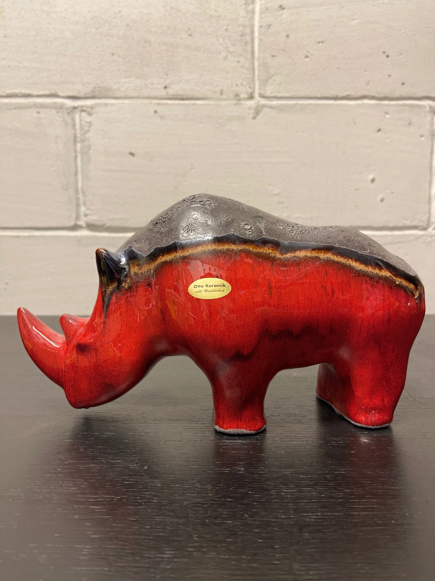 Exclusive Otto Keramik Ceramic Rhino West German Pottery Fat Lava