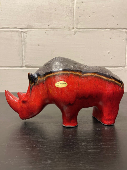 Exclusive Otto Keramik Ceramic Rhino West German Pottery Fat Lava