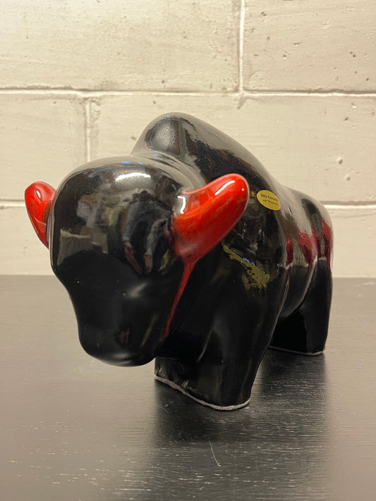 Otto Keramik Ceramic Bull West German Pottery Fat Lava