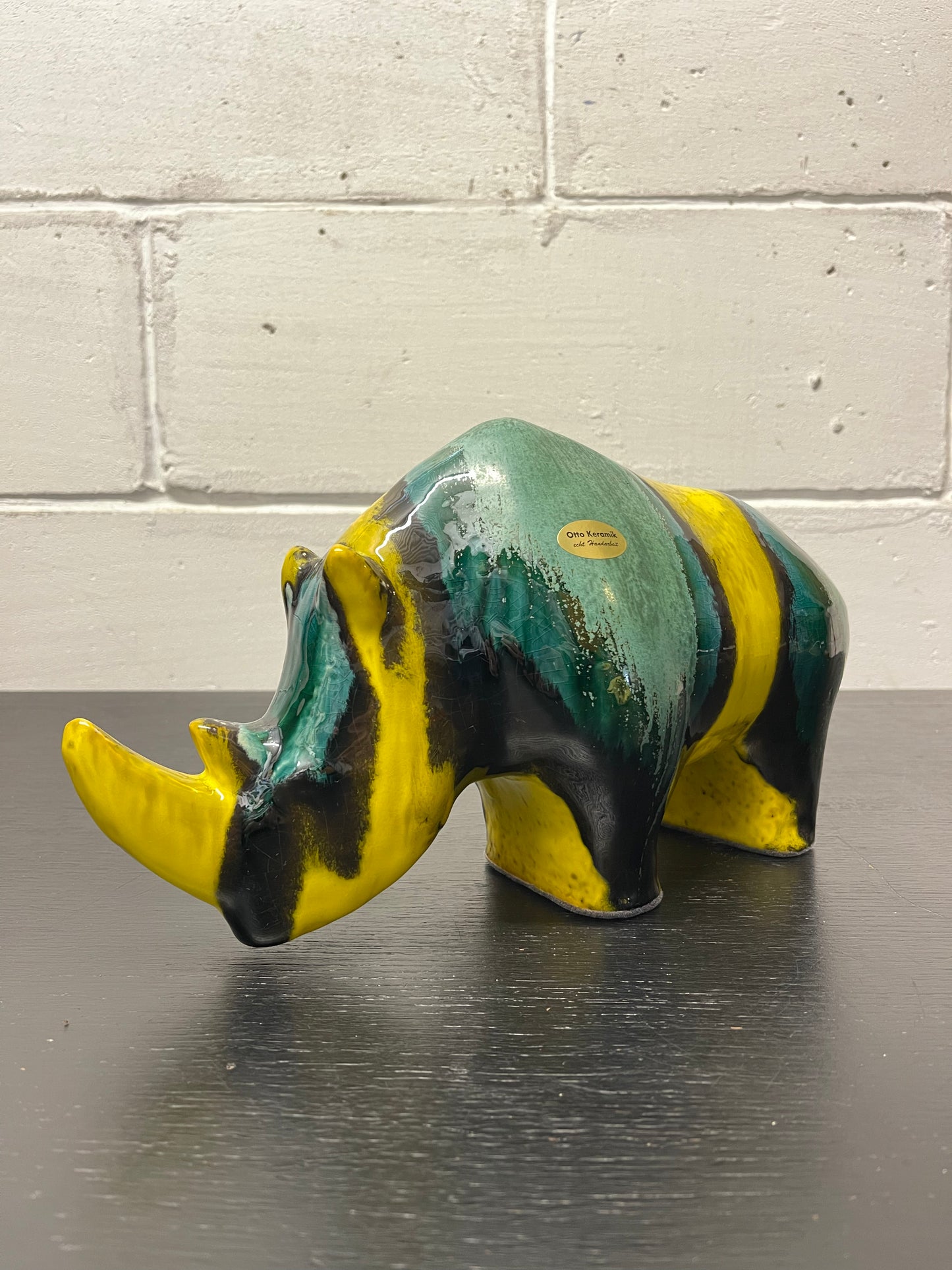 Exclusive Otto Keramik Ceramic Rhino West German Pottery Fat Lava