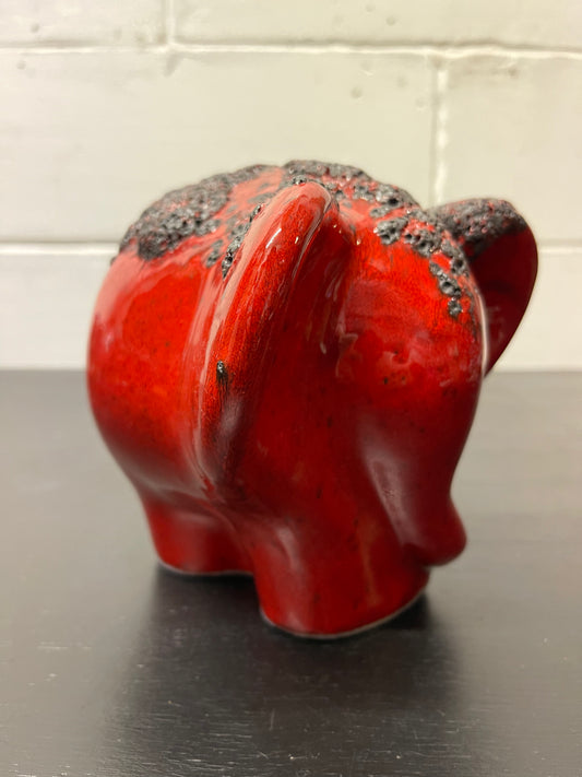Otto Keramik Ceramic Elephant West German Pottery Fat Lava