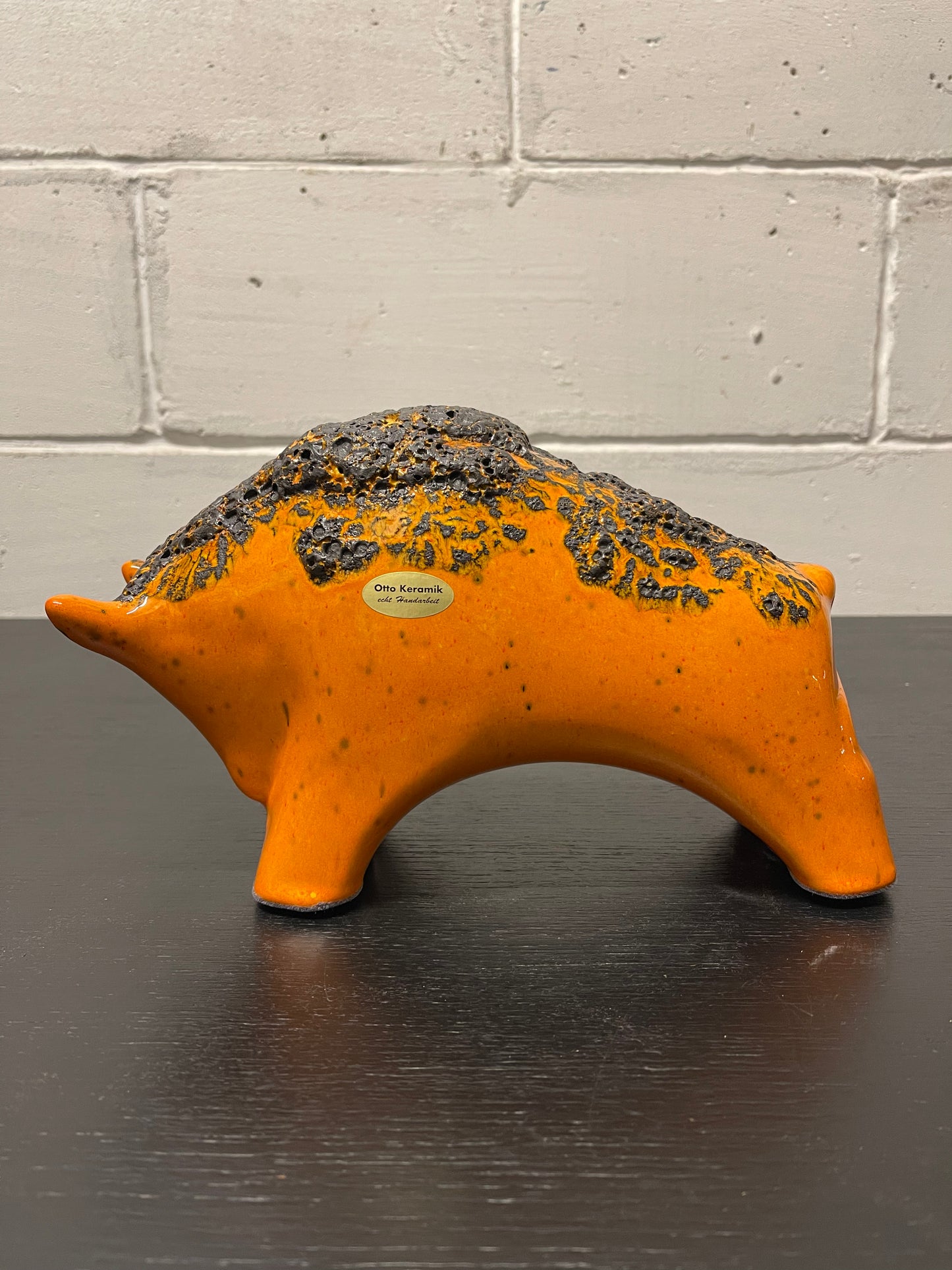 Otto Keramik Ceramic Bull West German Pottery Fat Lava