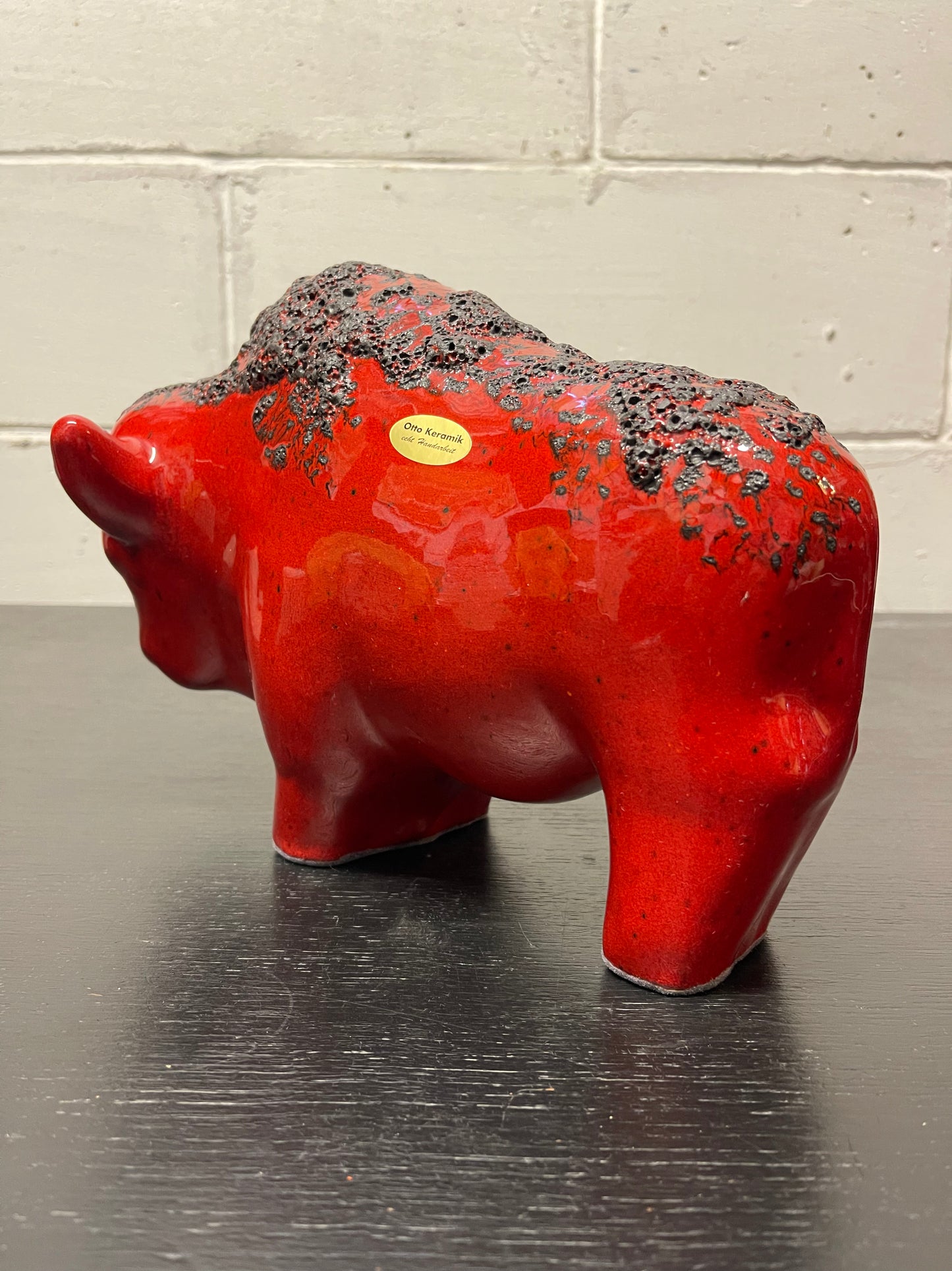 Otto Keramik Ceramic Bull West German Pottery Fat Lava