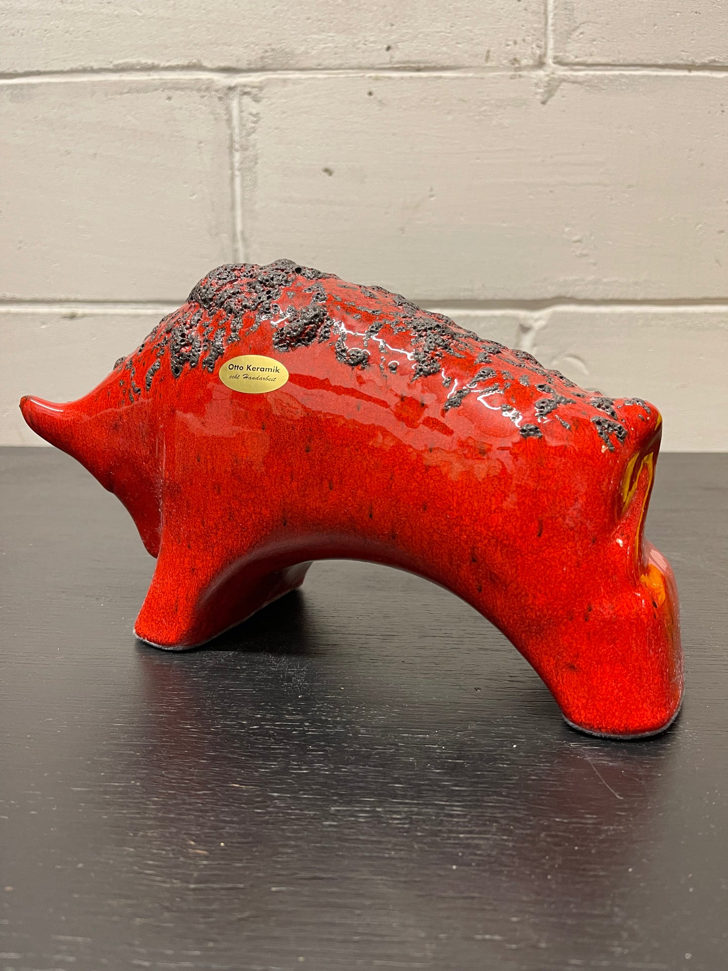 Otto Keramik Ceramic Bull West German Pottery Fat Lava