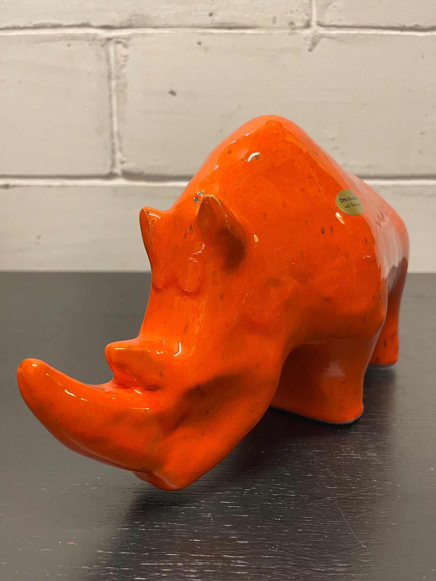 Exclusive Otto Keramik Ceramic Rhino West German Pottery Fat Lava