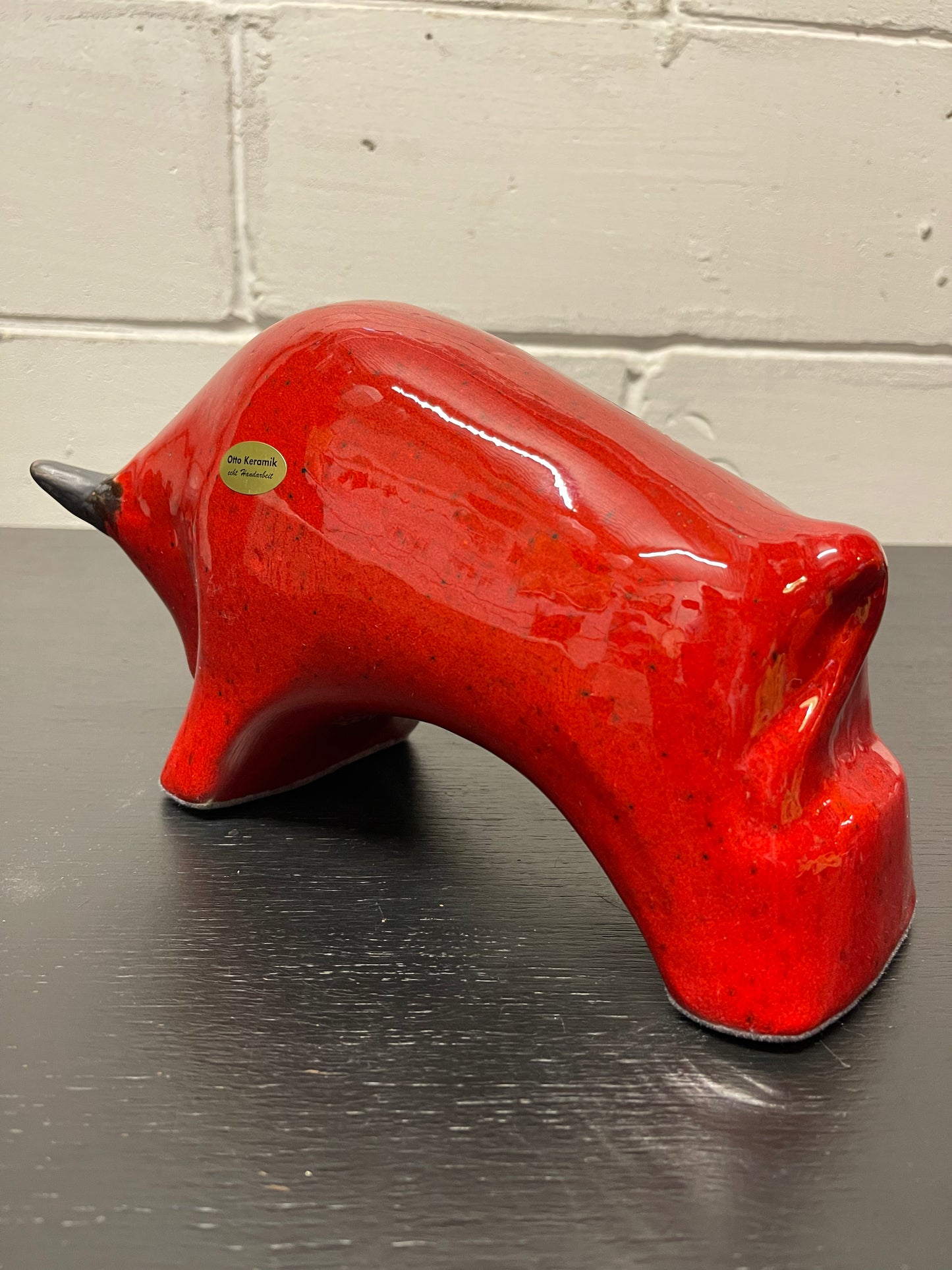 Otto Keramik Ceramic Bull West German Pottery Fat Lava
