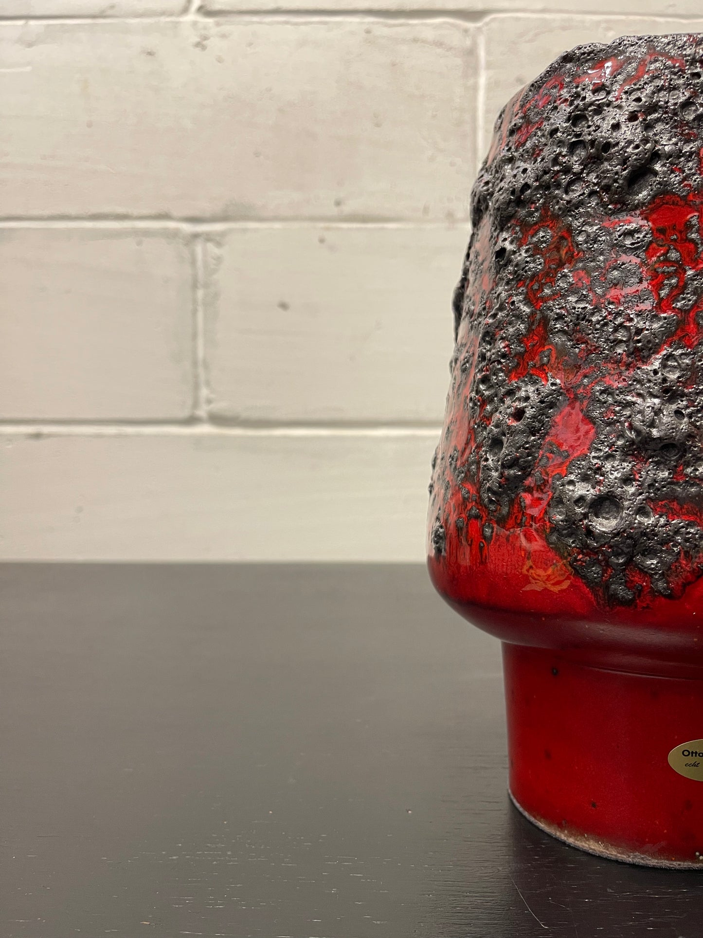 Otto Keramik Ceramic Fat Lava Vase West German Pottery
