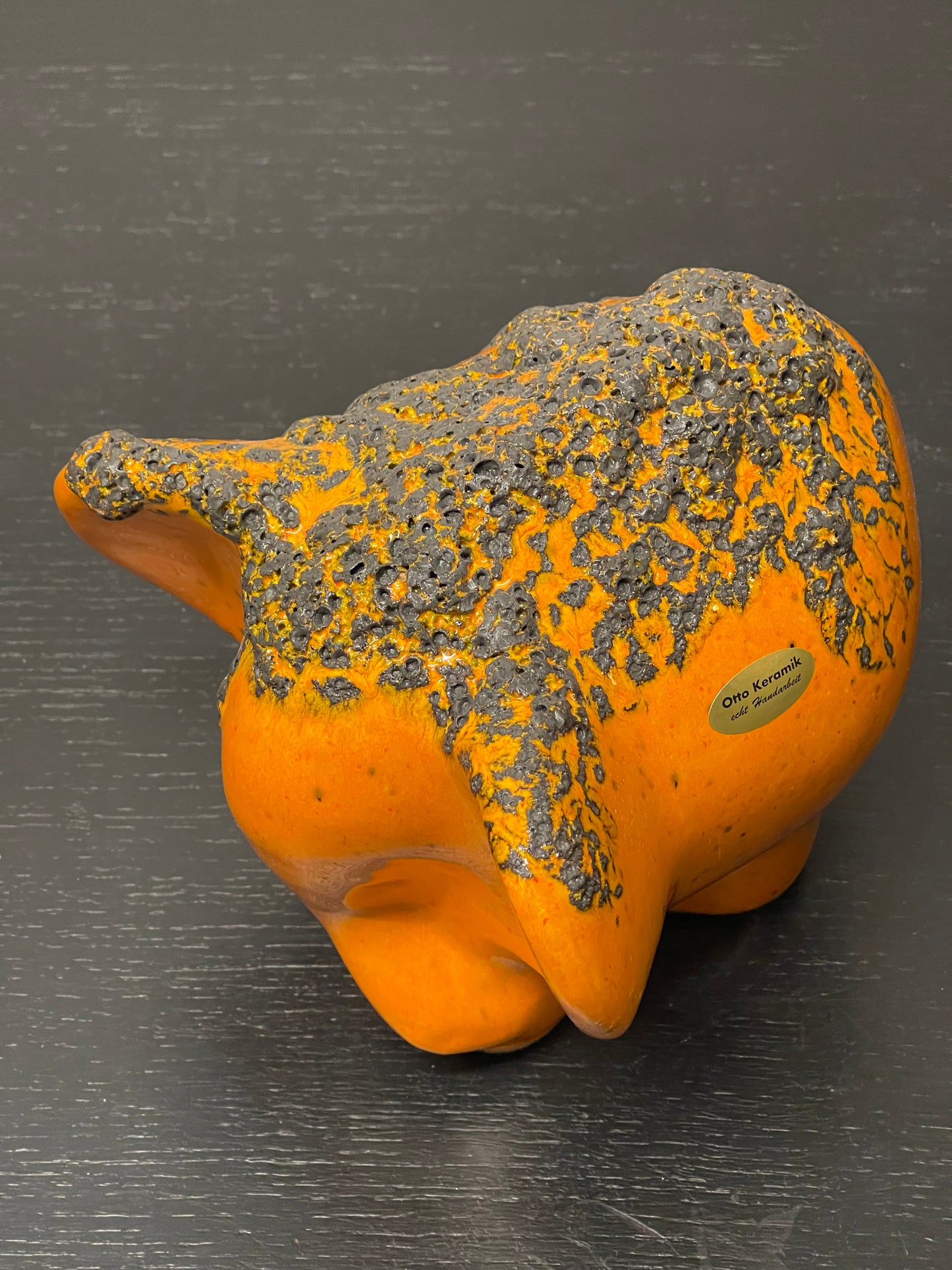 Otto Keramik Ceramic Elephant West German Pottery Fat Lava