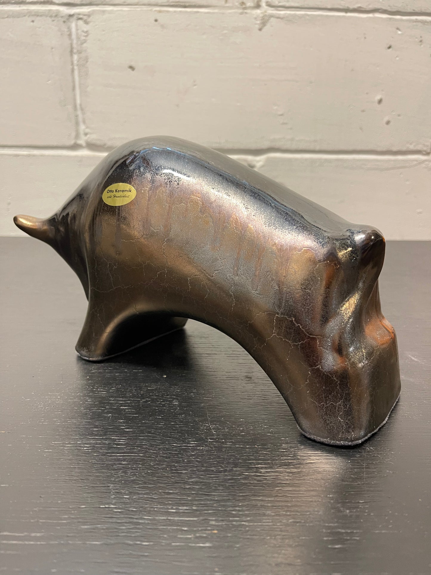 Otto Keramik Ceramic Bull West German Pottery Fat Lava