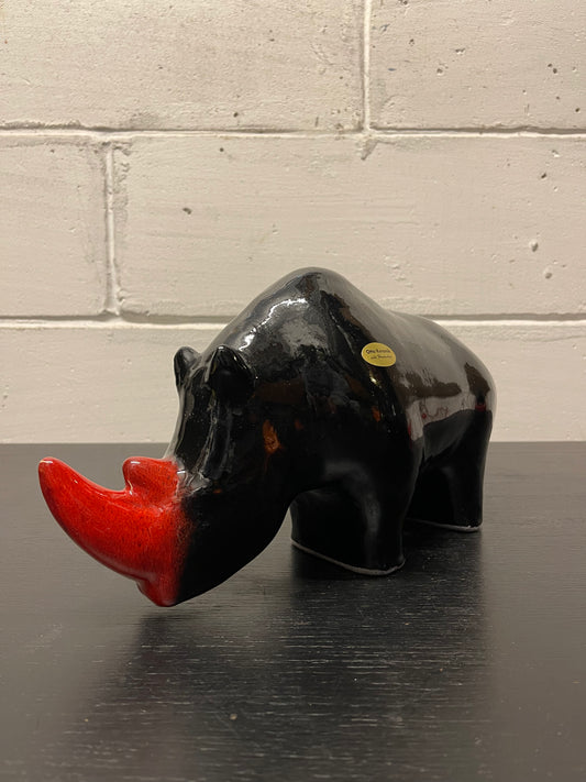 Exclusive Otto Keramik Ceramic Rhino West German Pottery Fat Lava