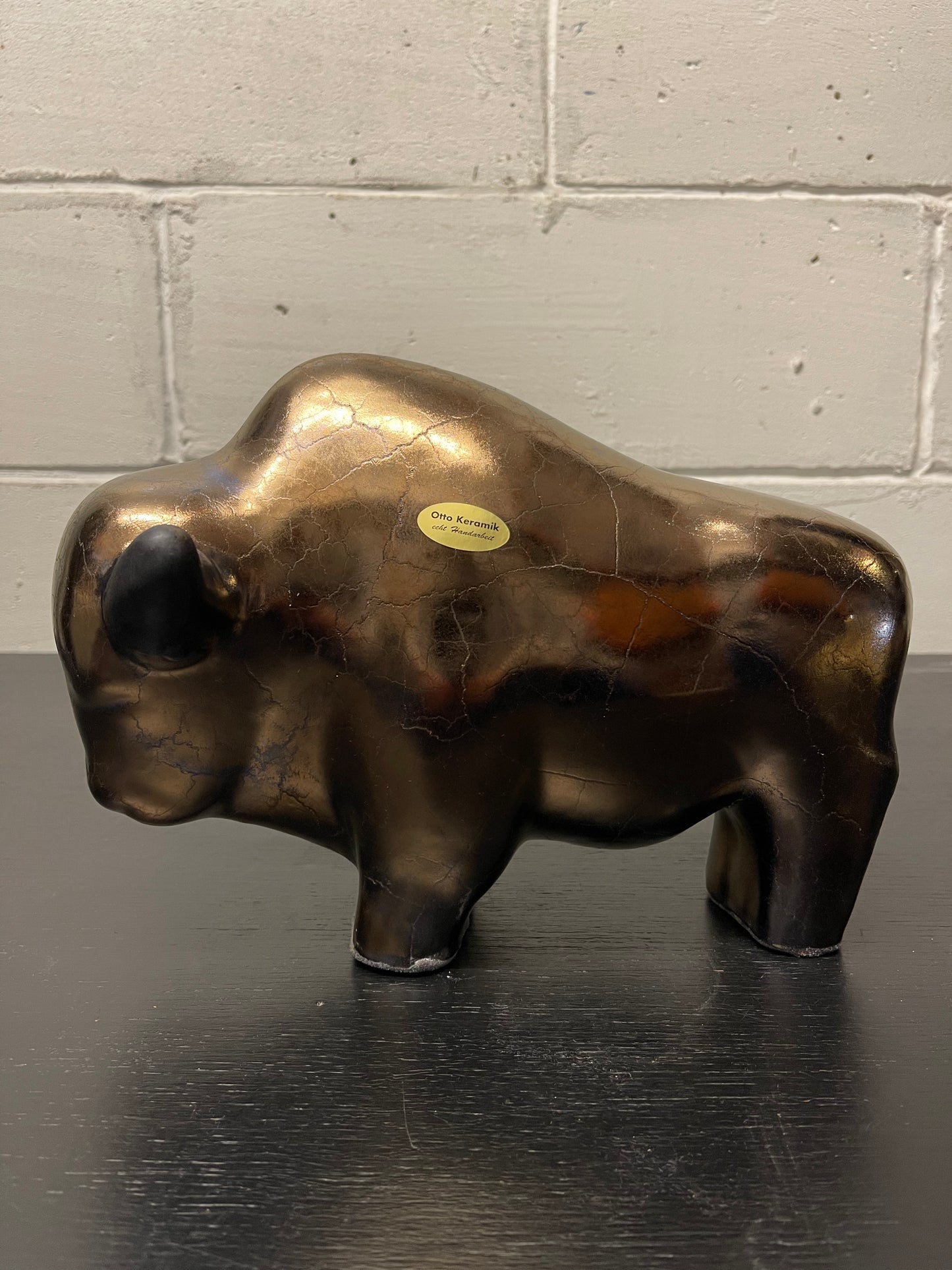 Otto Keramik Ceramic Bull West German Pottery Fat Lava