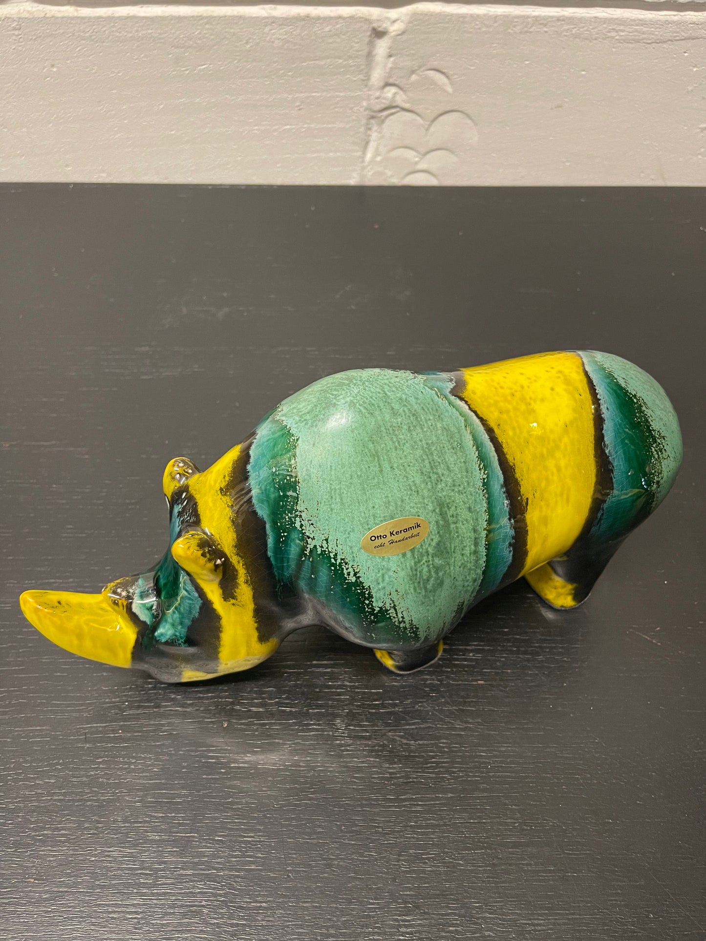 Exclusive Otto Keramik Ceramic Rhino West German Pottery Fat Lava