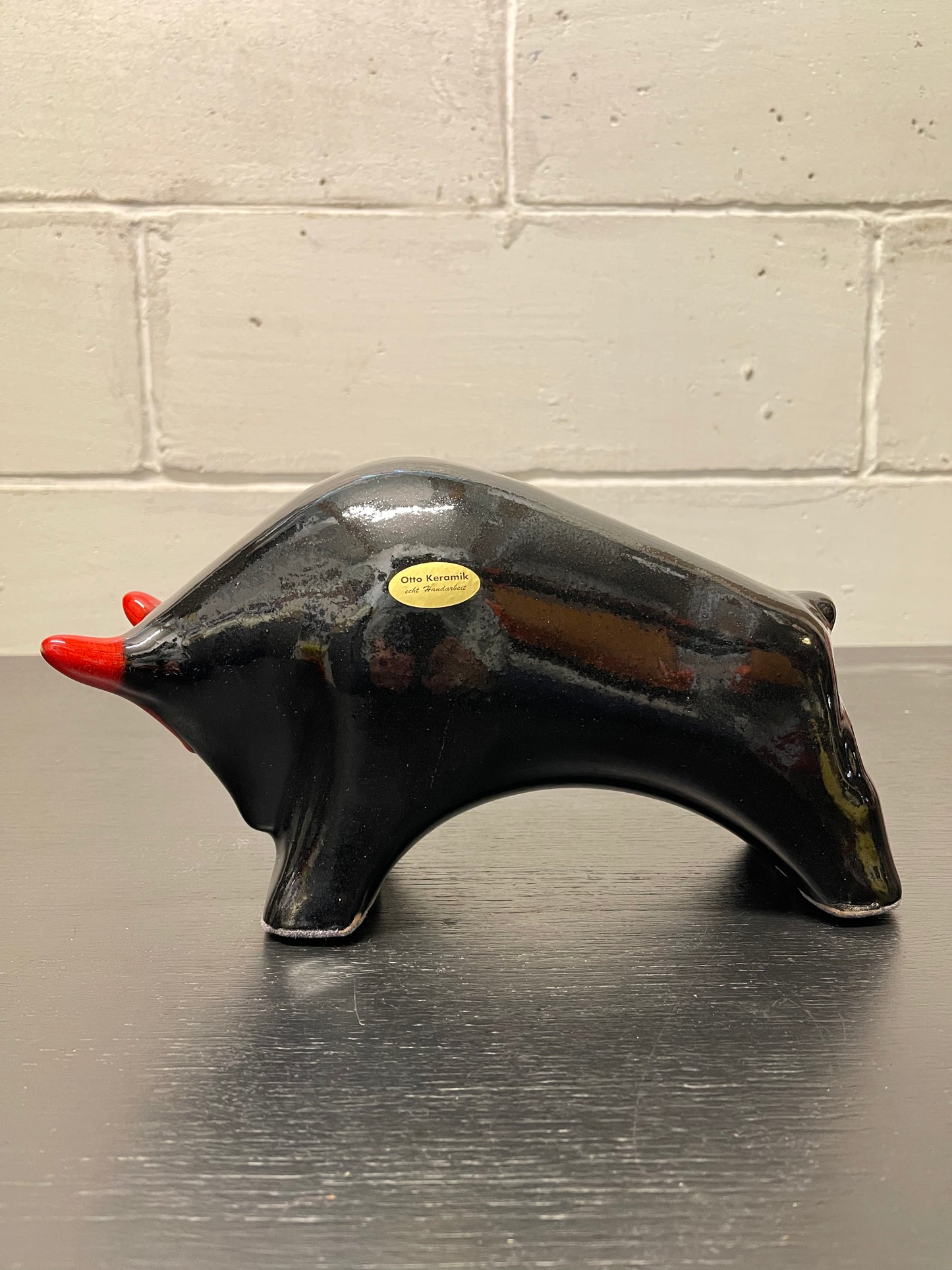 Otto Keramik Ceramic Bull West German Pottery Fat Lava