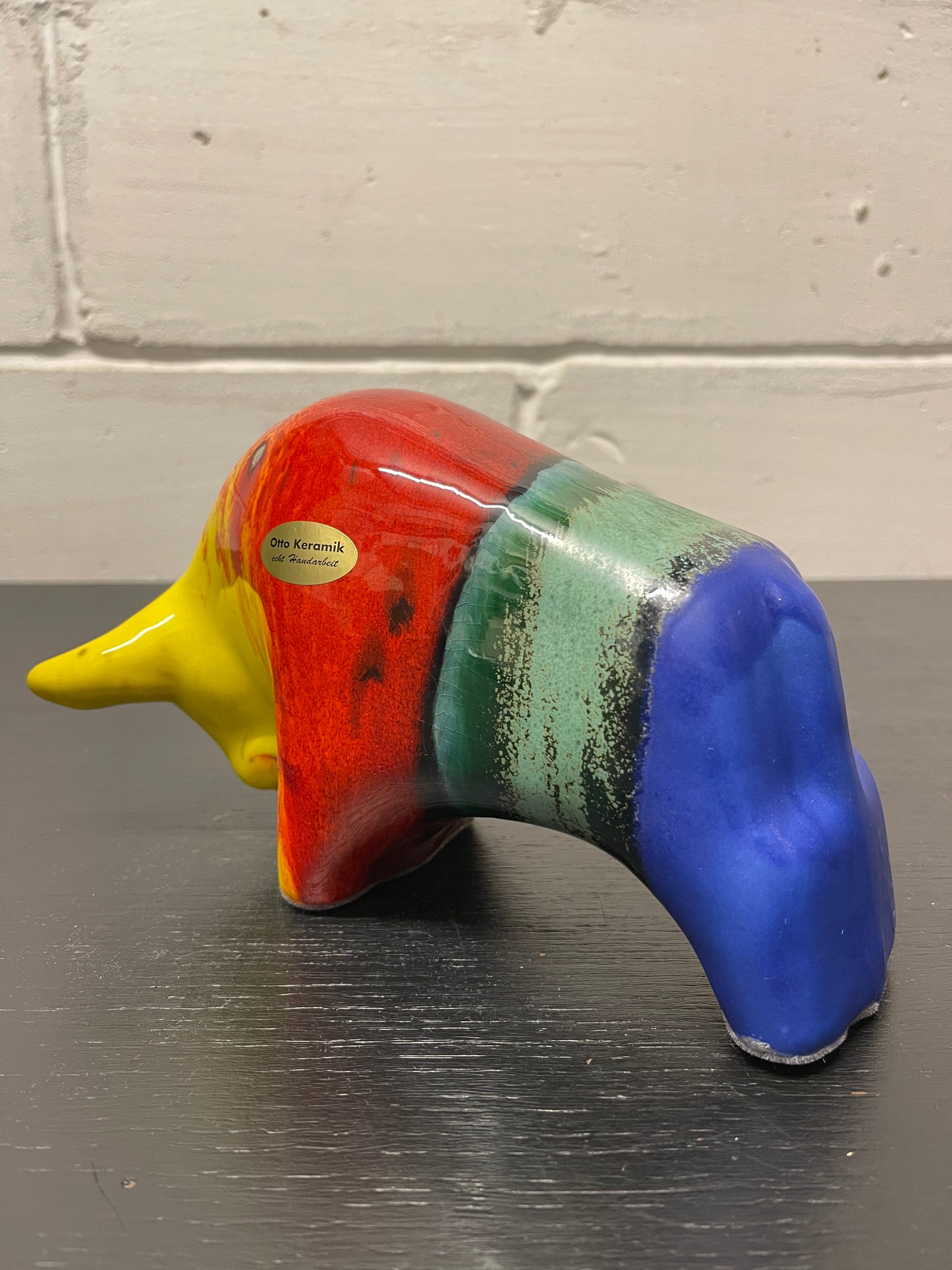 Otto Keramik Ceramic Bull West German Pottery Fat Lava
