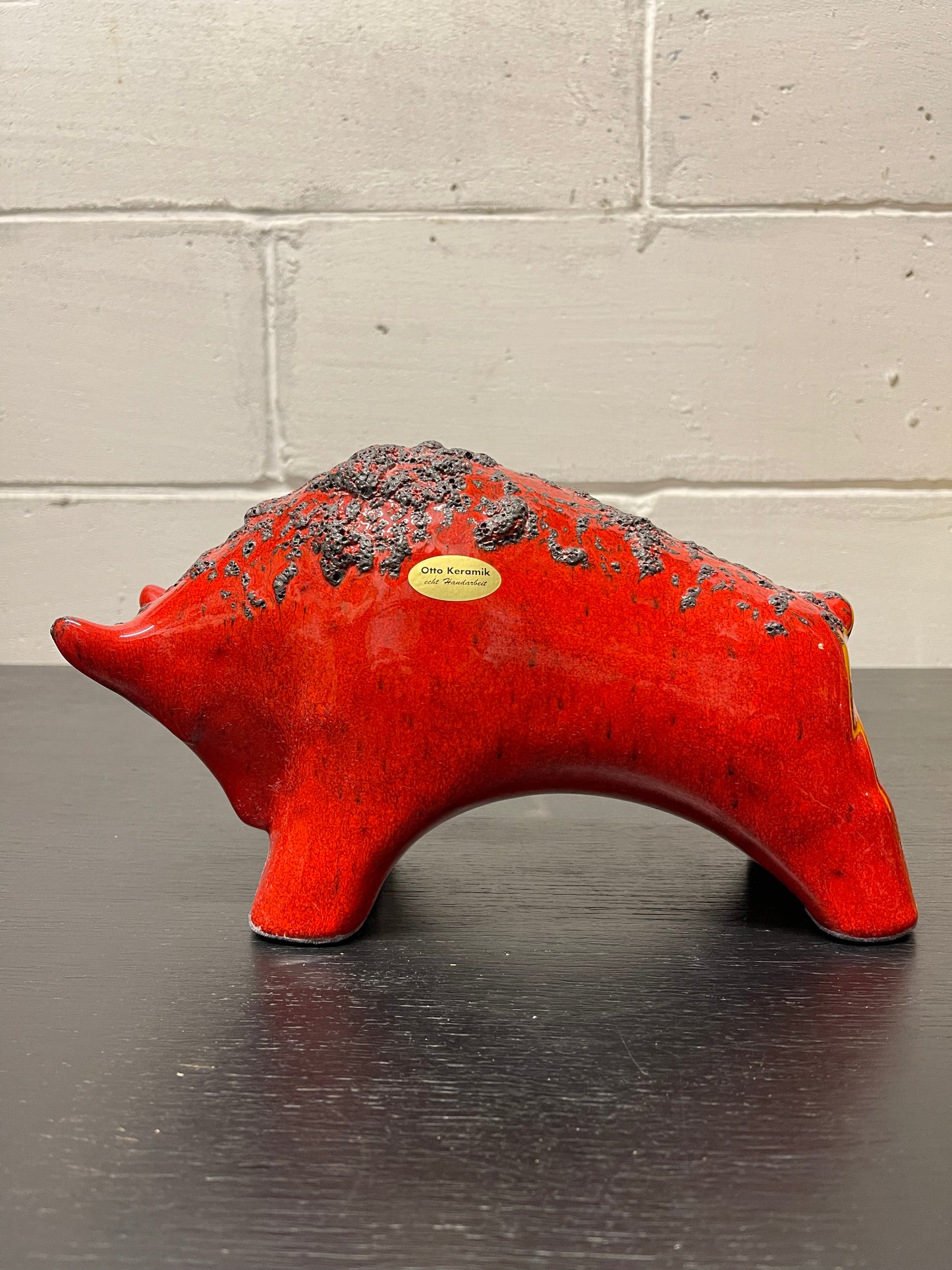 Otto Keramik Ceramic Bull West German Pottery Fat Lava