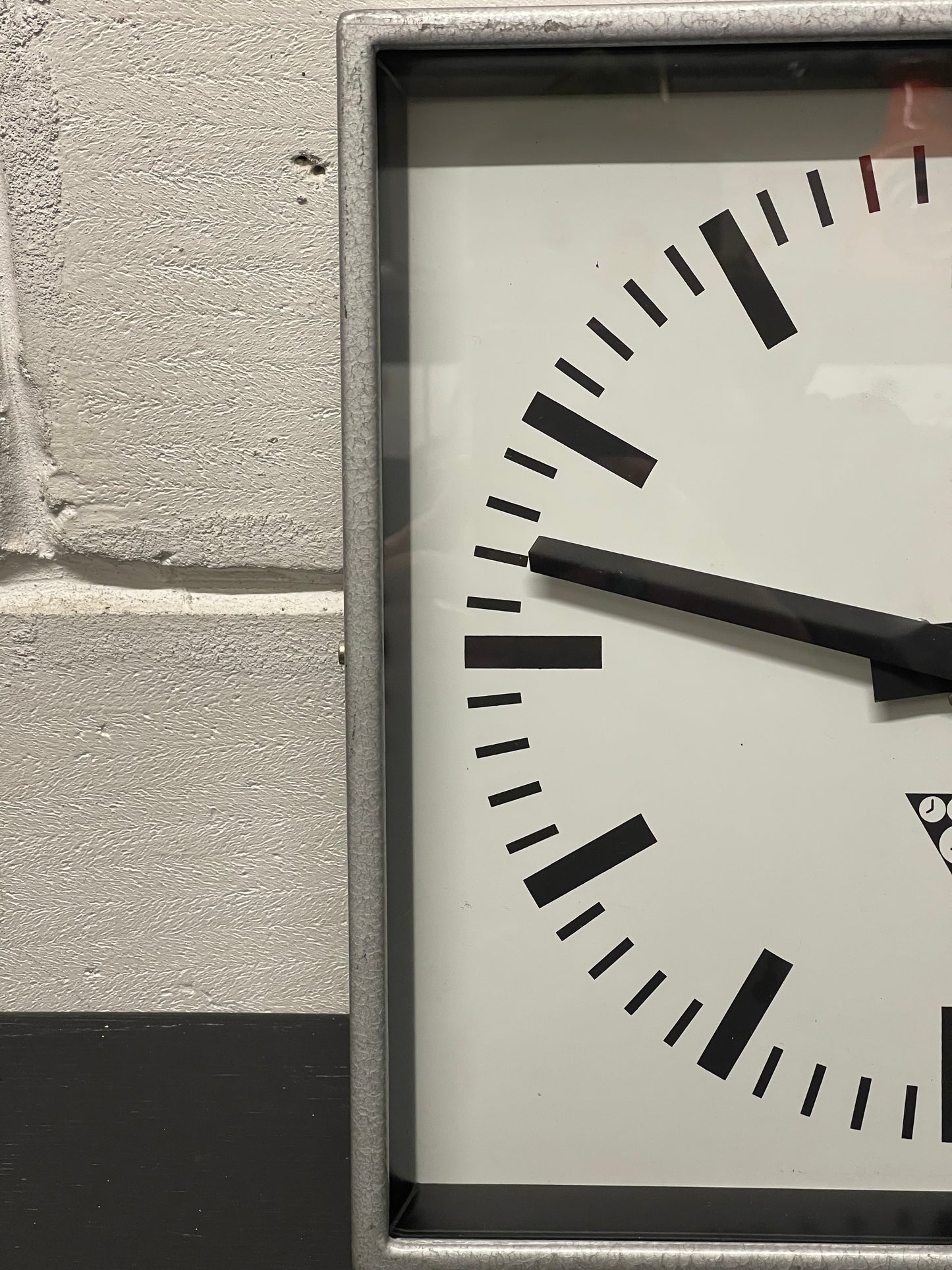 Czech Industrial 1960s Square Factory Clocks By Pragotron